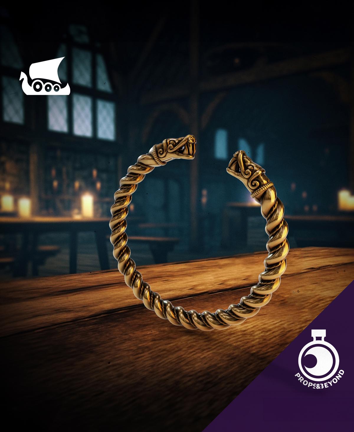 Wolf Head Bracelet 3d model