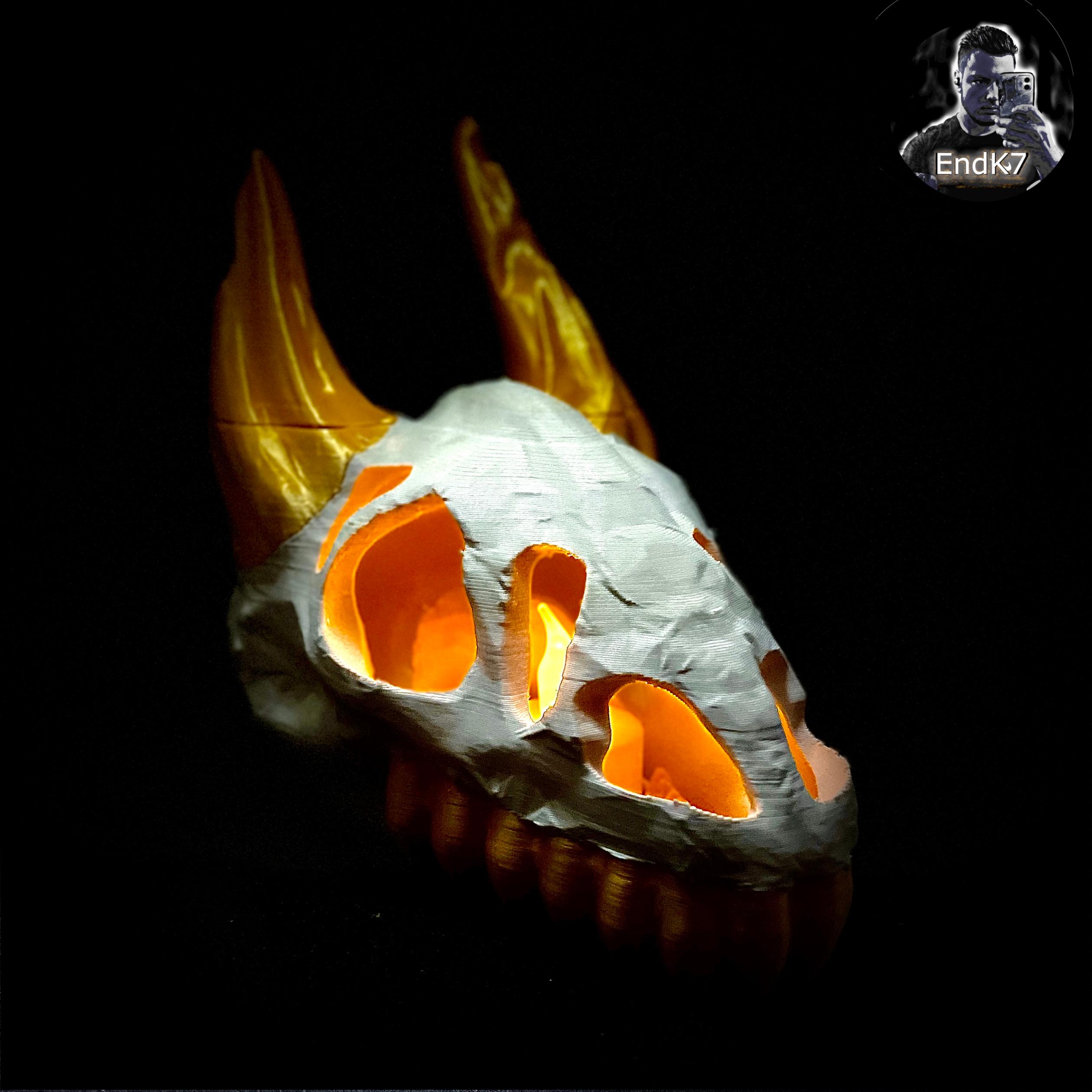 Dragonskull Tealight Holder - Print in Place - No Supports 3d model