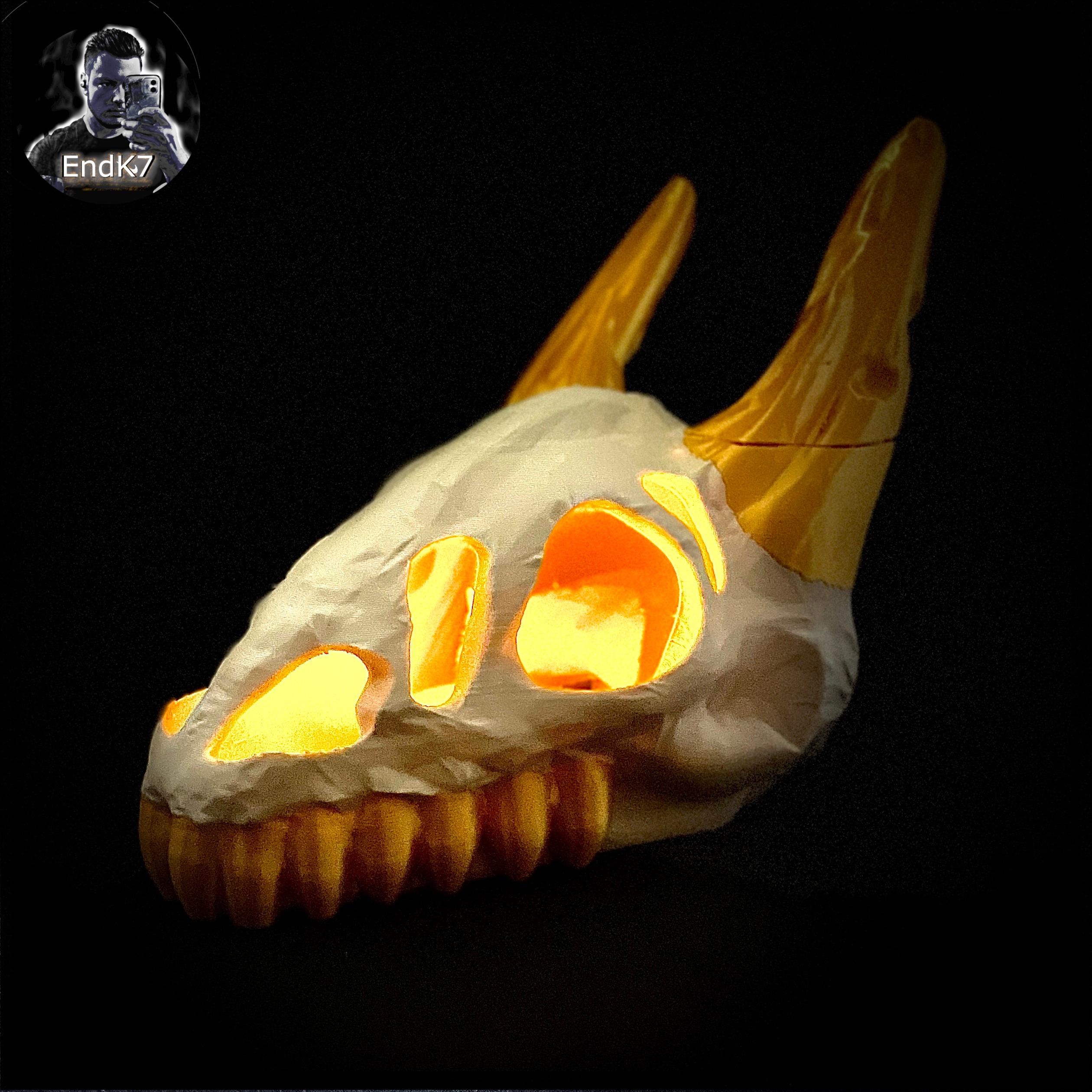 Dragonskull Tealight Holder - Print in Place - No Supports 3d model