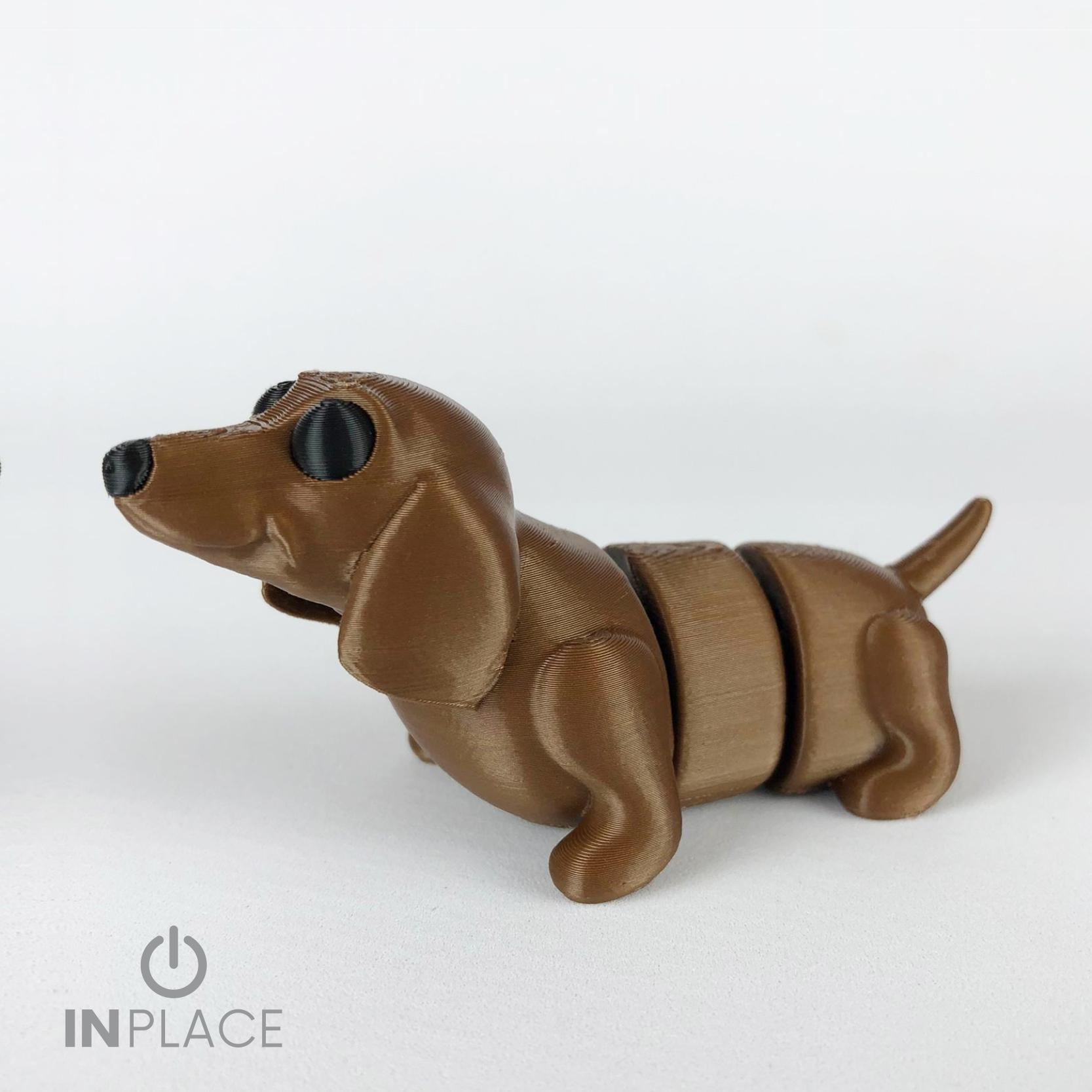 Cute Dachshund Articulated (dark eyes version) 3d model