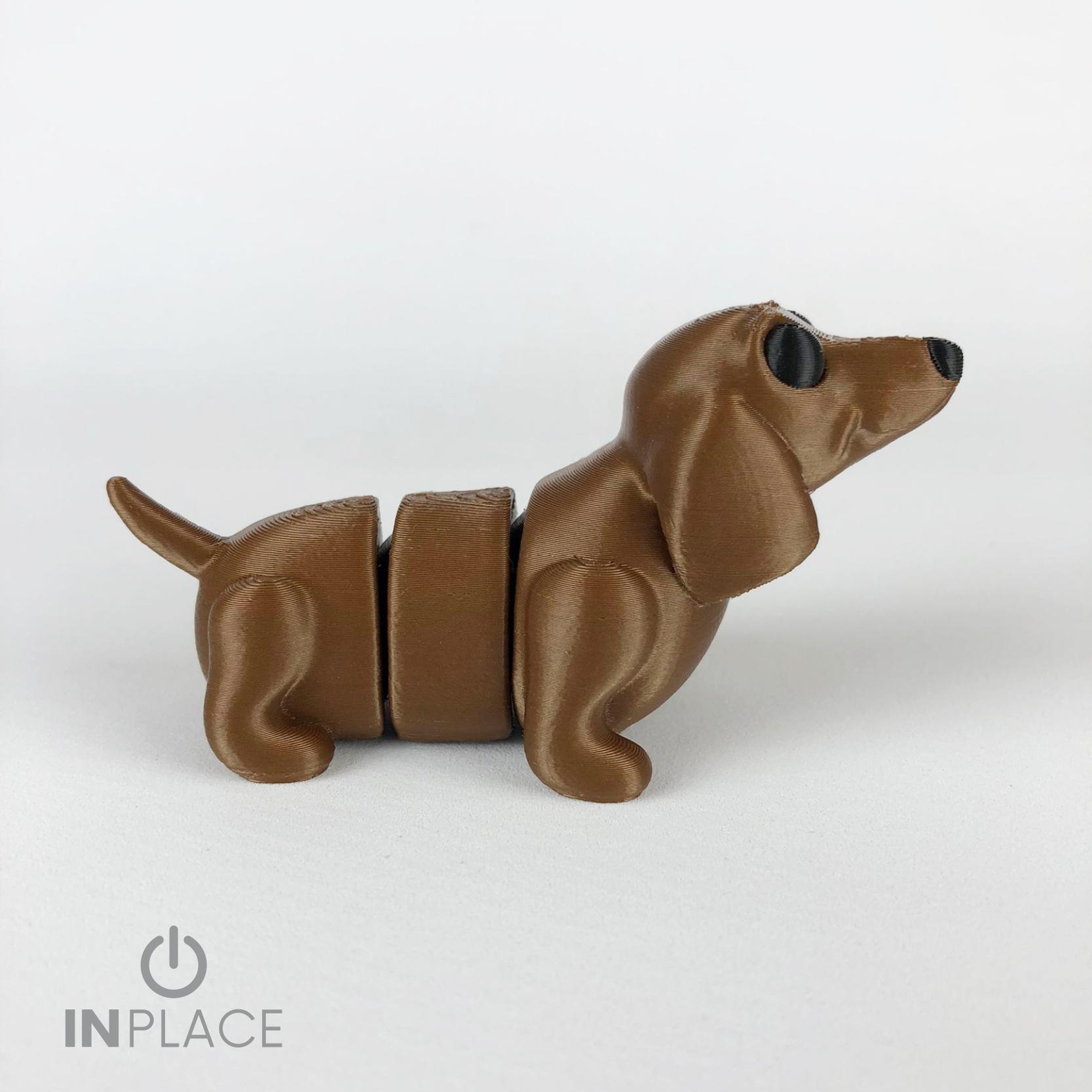 Cute Dachshund Articulated (dark eyes version) 3d model