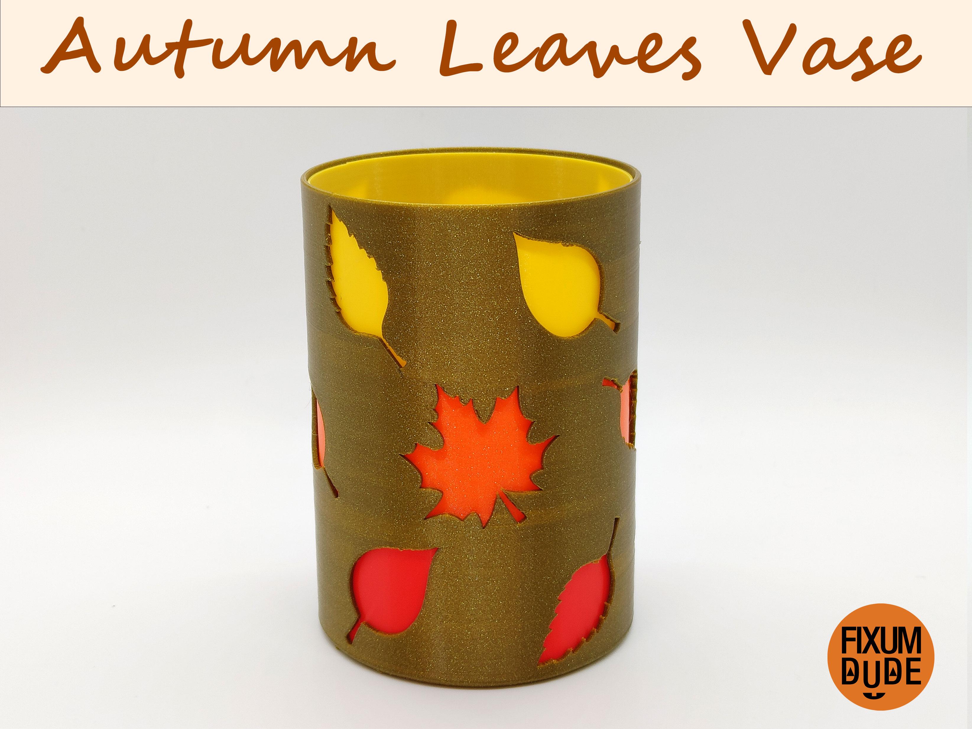 Autumn Leaves Vase with Insert 3d model