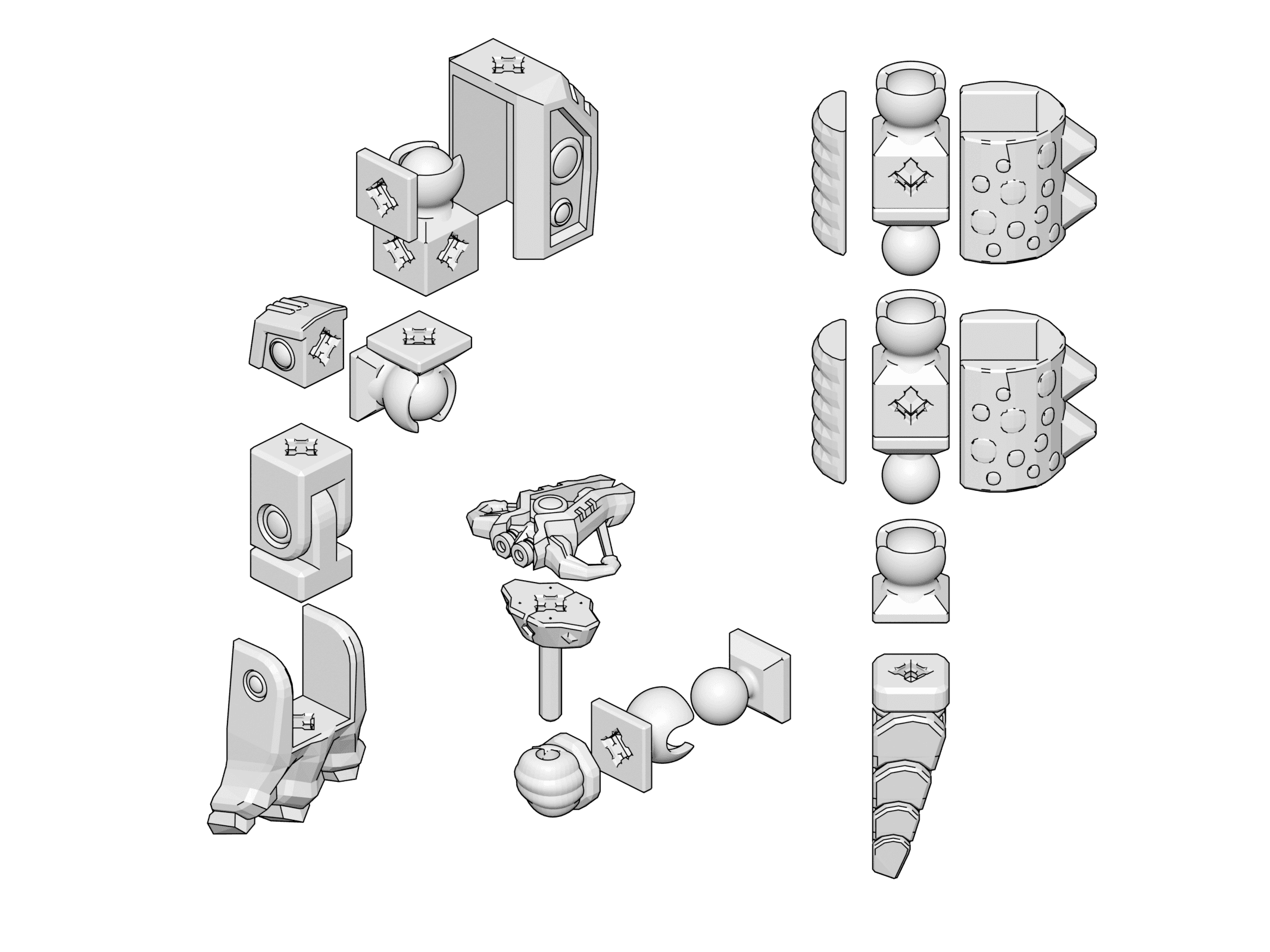 PrintABlok T-Rex Articulated Robot Construction Toy 3d model