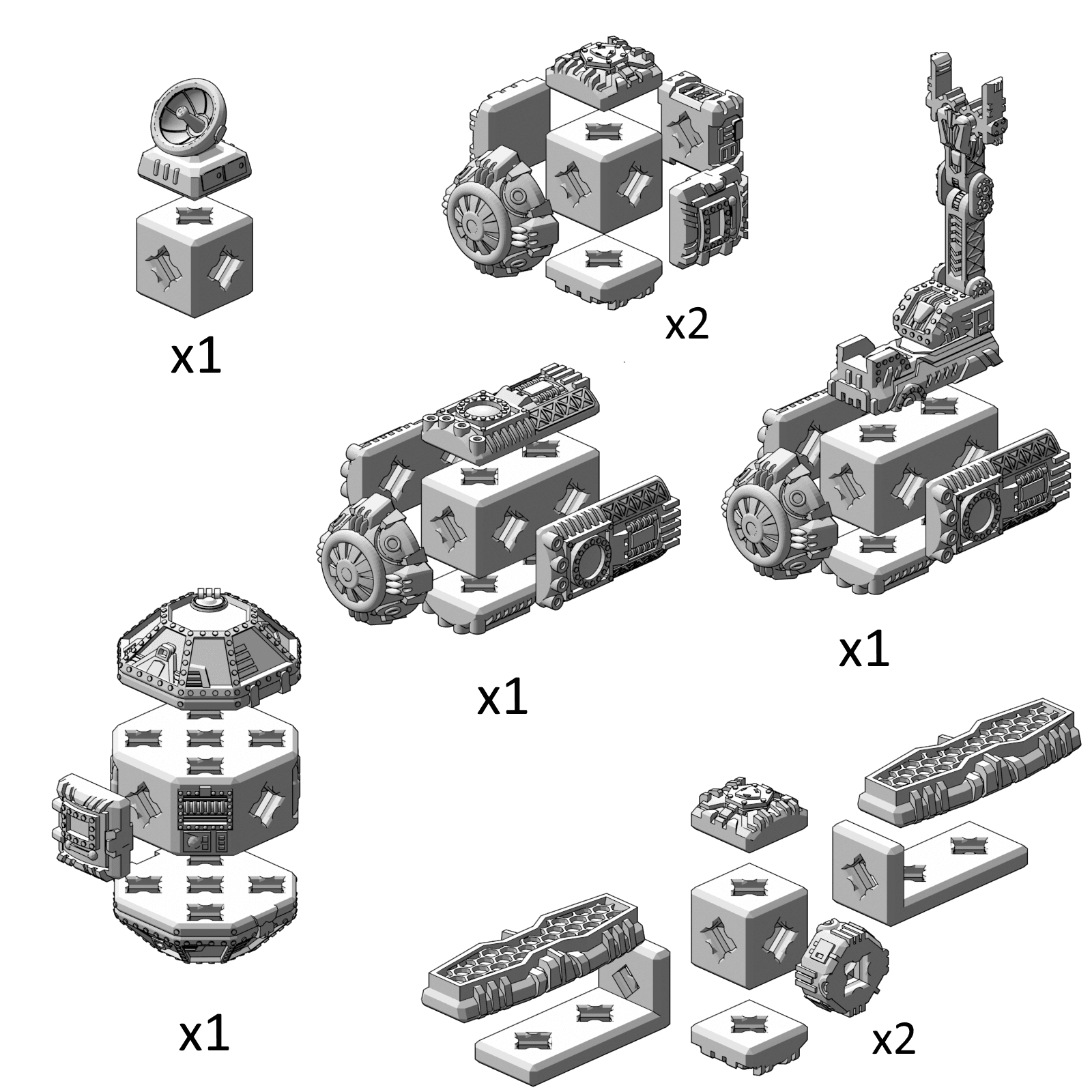 PrintABlok Space Station Construction Kit 3d model