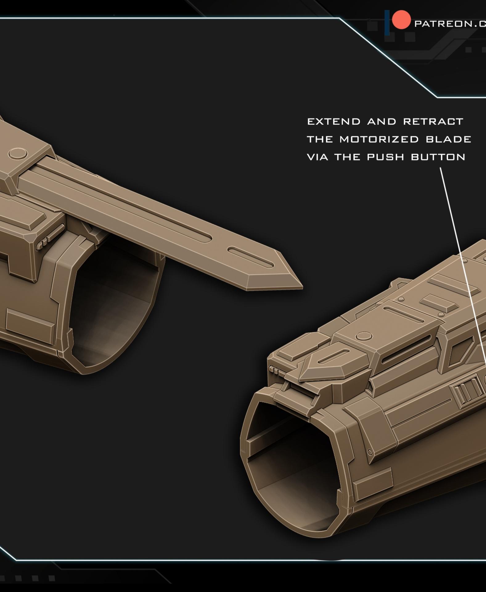 Motorized mandalorian right Vambrace by MysteryMakers 3d model