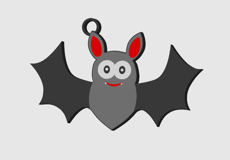 Bat keychain - Print in place 3d model