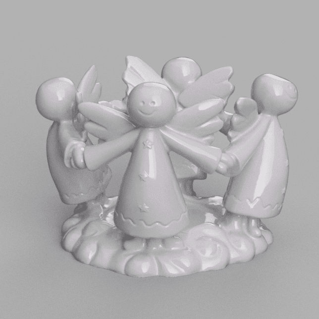 Angel candle holder 3d model