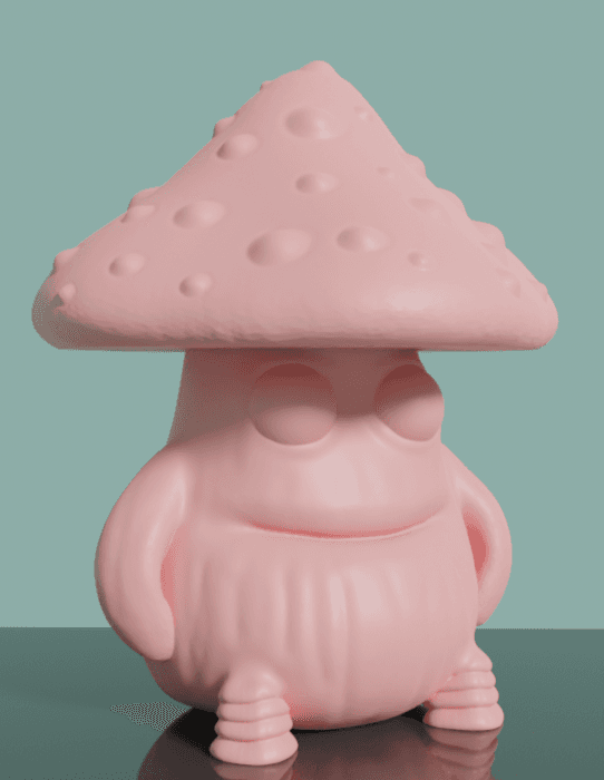 Mushroom Man Container With Lid - Support Free 3d model