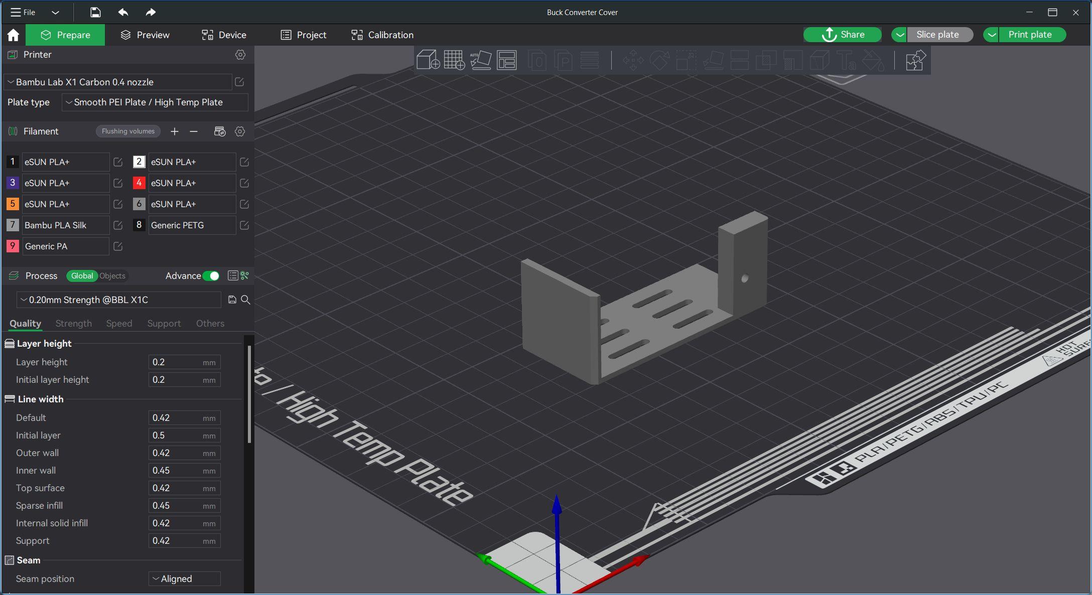 X1C Adjustable Lighting Unit Riser 3d model