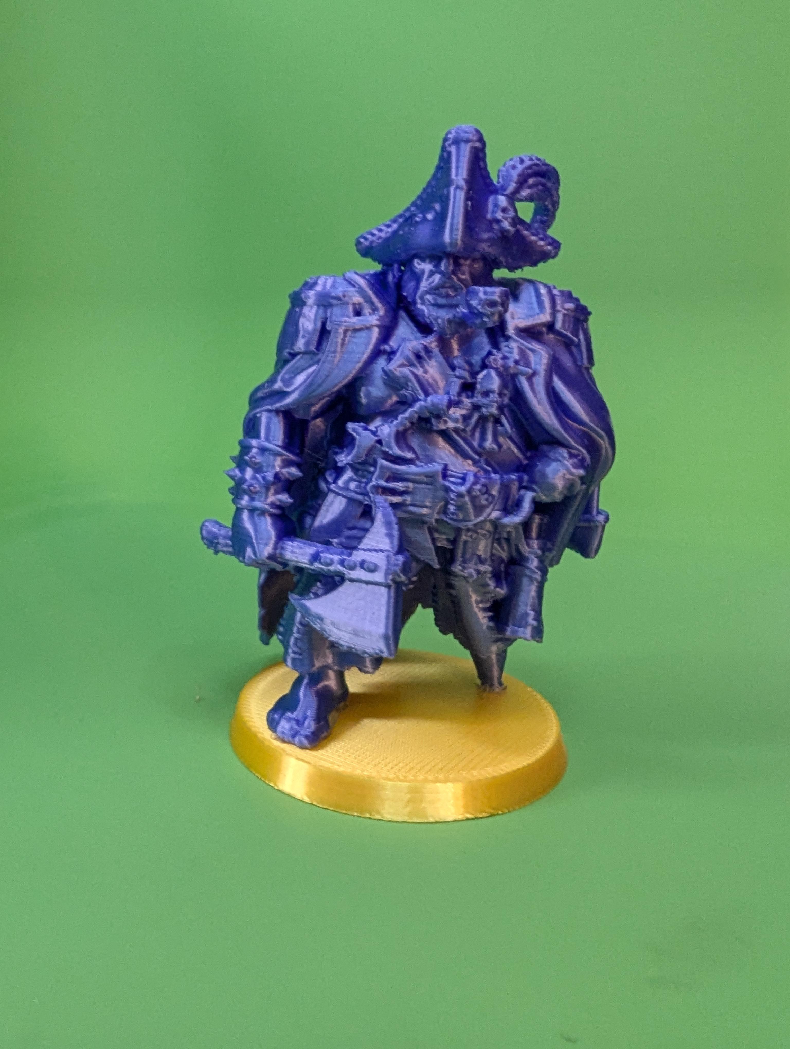 Ogre Captain - With Free Dragon Warhammer - 5e DnD Inspired for RPG and Wargamers - Ready to take over the sea!!! Printed on polymaker silk pezriwinkle.  - 3d model