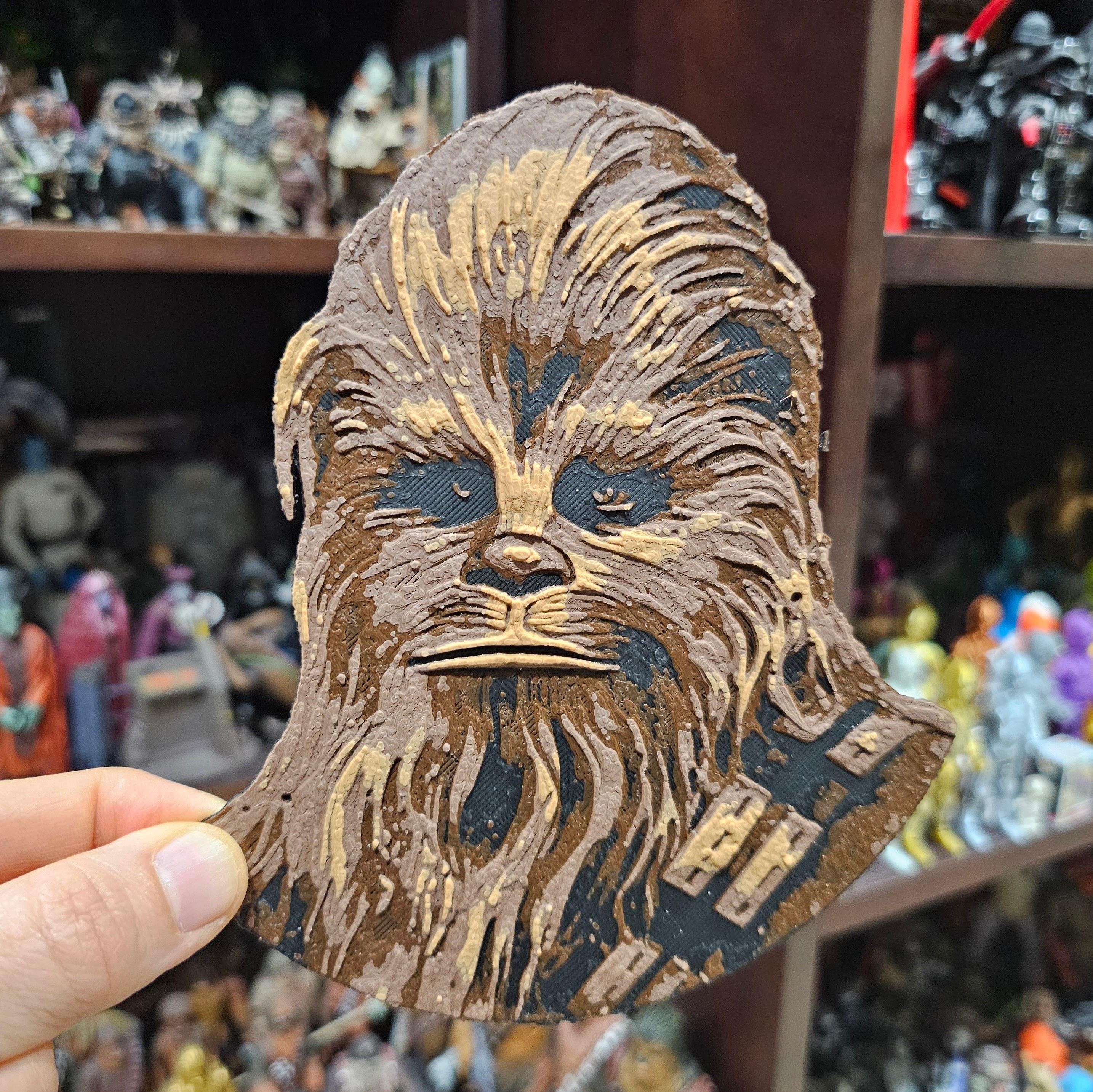 Star Wars (Inspired) "No Combs Allowed" HueForge Chewbacca 3d model