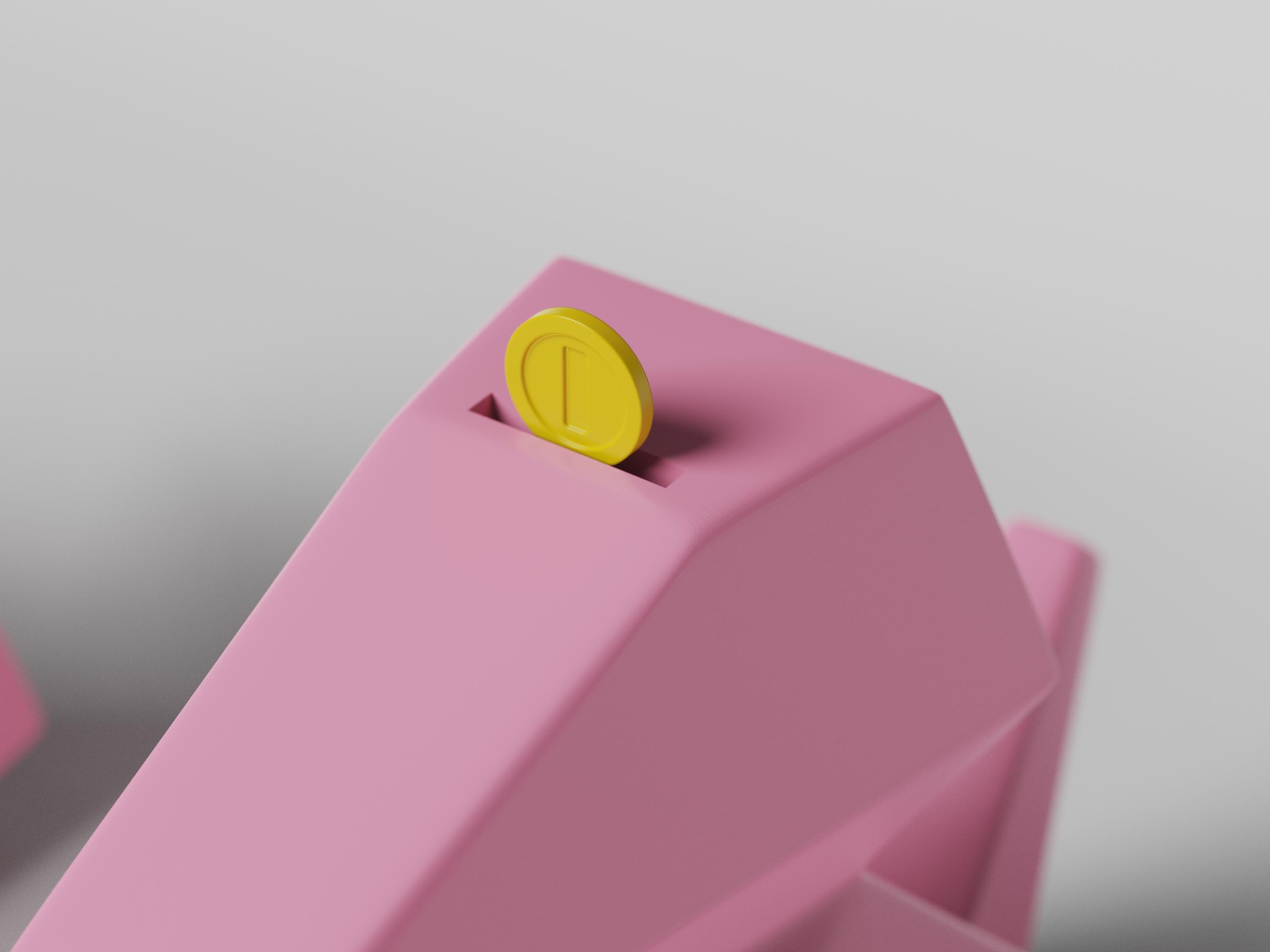 Low-poly Porygon - Piggy Bank 3d model