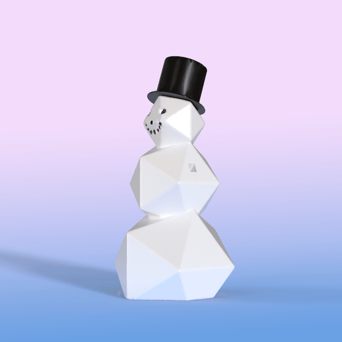 SNOWMAN FDM LOW POLY PRESS PRINT 3d model