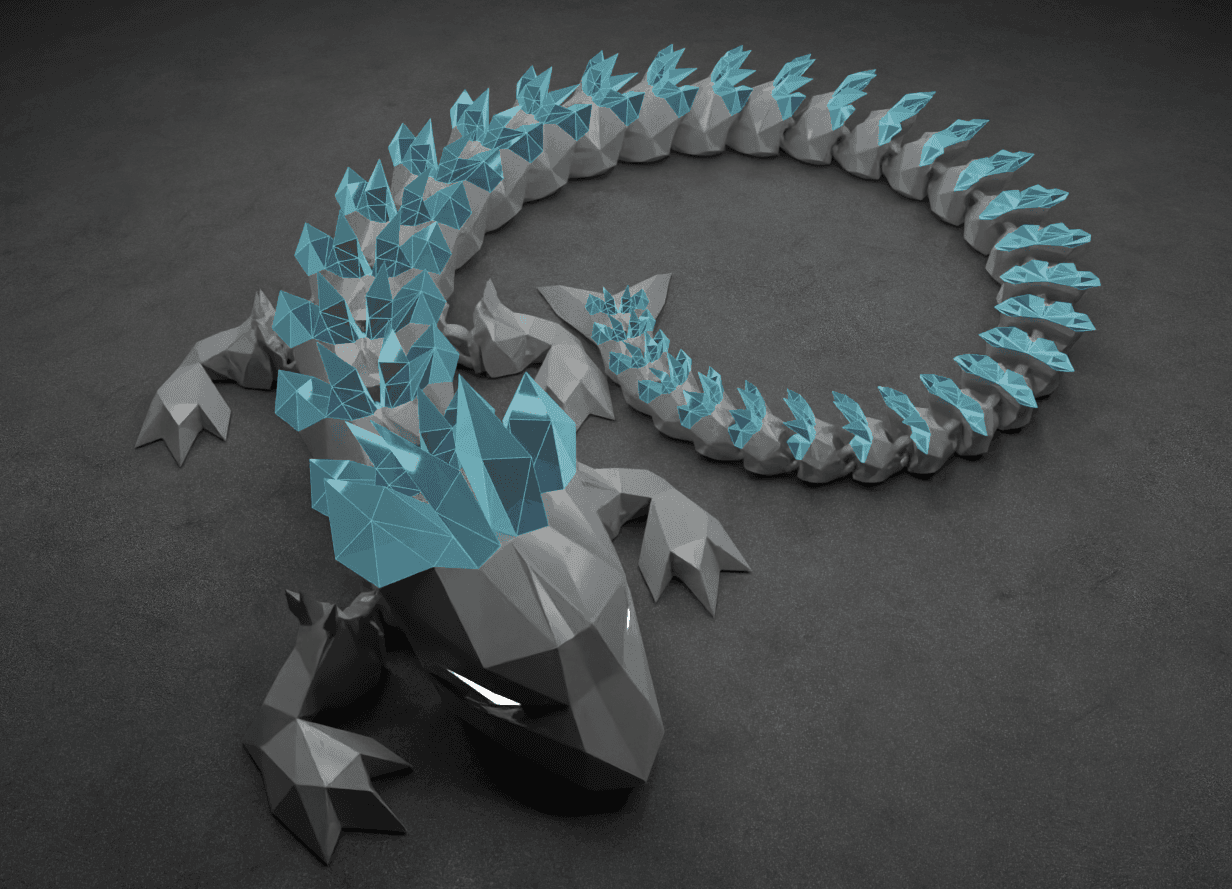 Mesh Mayhem Articulated Dragon15 STL File 3d model