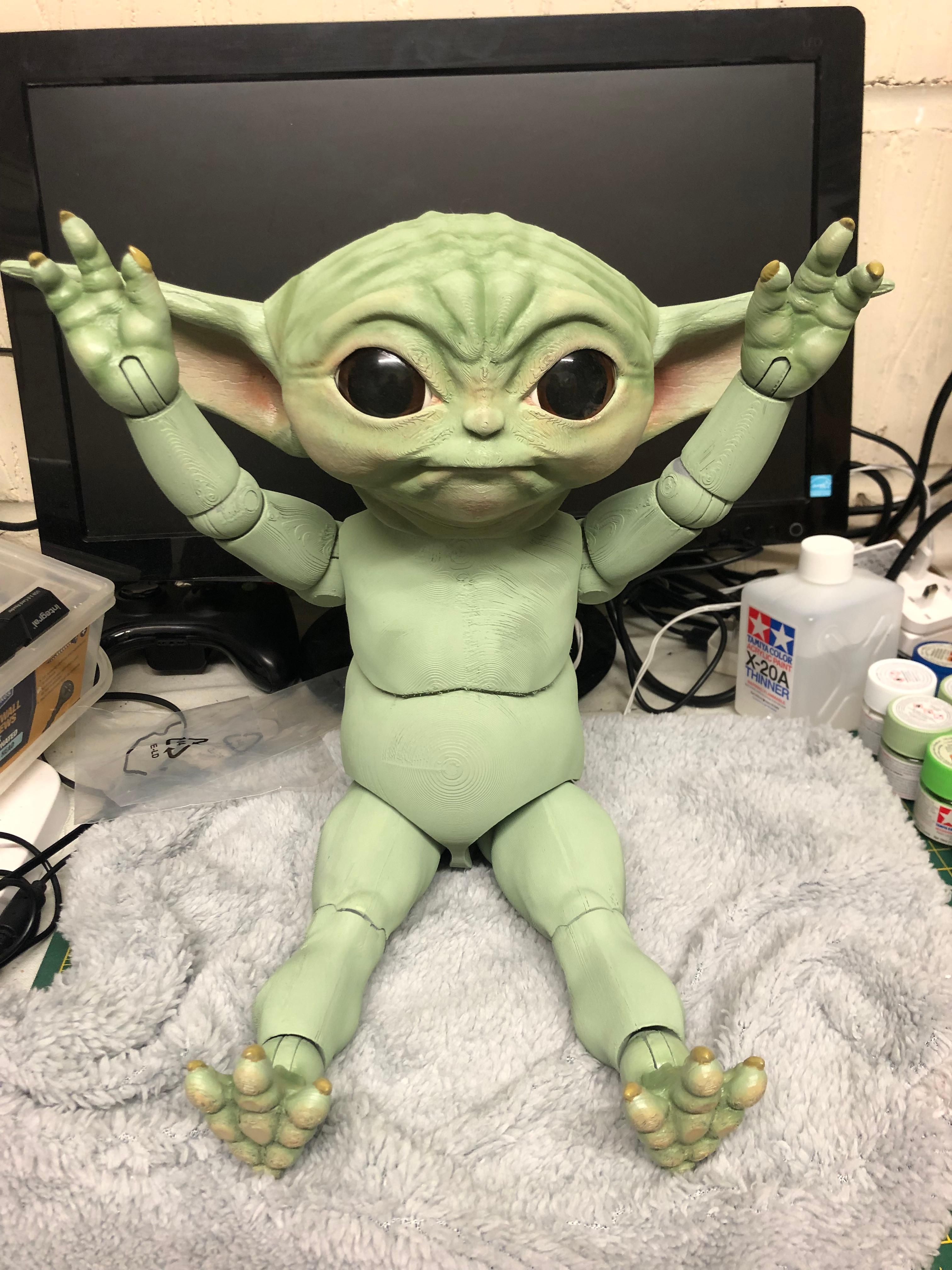 Grogu Life Size Articulated Figure. 3d model