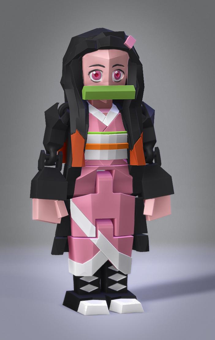 Low Poly Flexi Nezuko 3d model