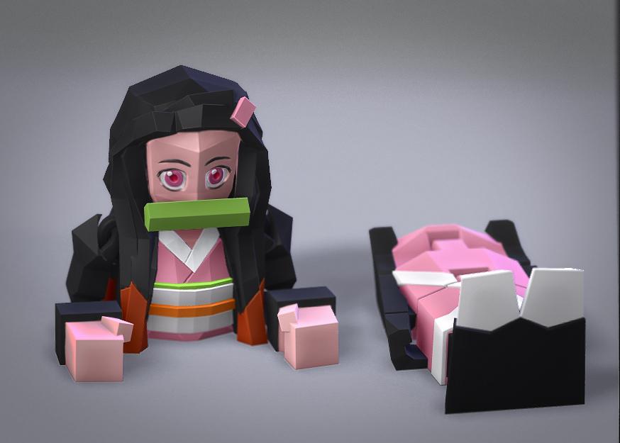 Low Poly Flexi Nezuko 3d model