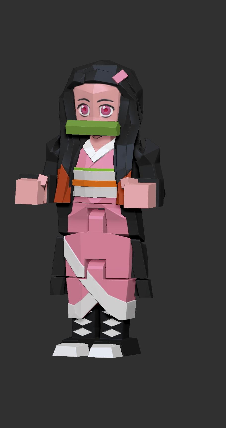 Low Poly Flexi Nezuko 3d model