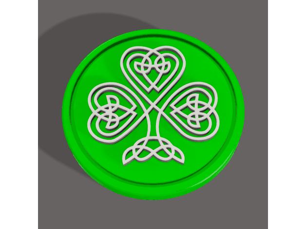 Celtic Shamrock Coin 3d model