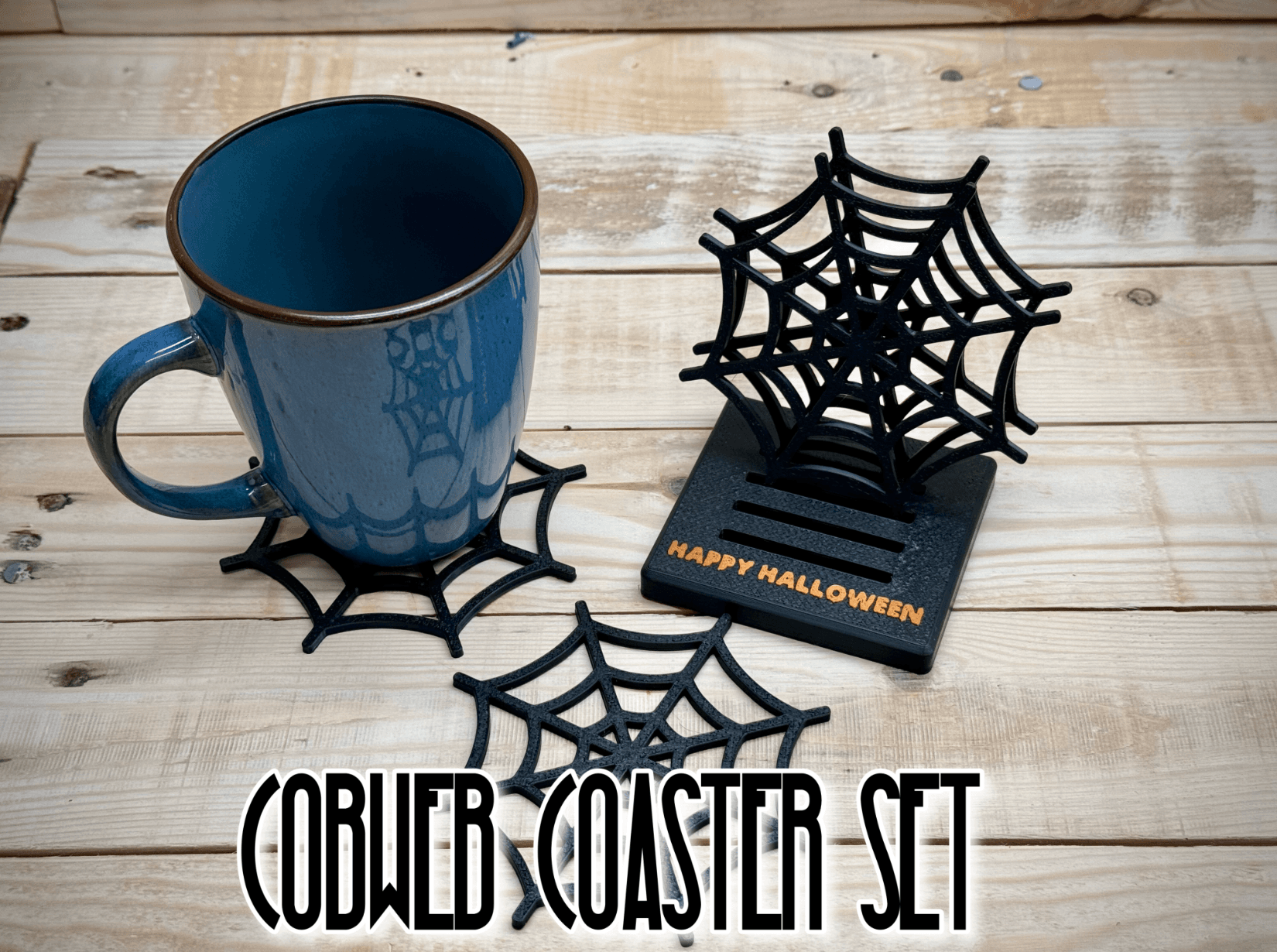 4 Cobweb coaster with stand 3d model