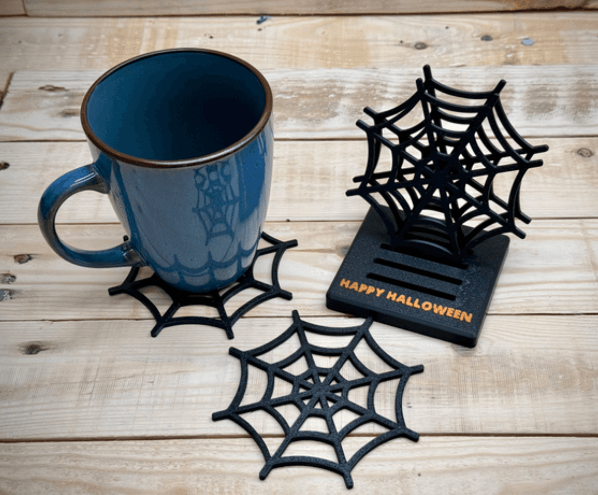 4 Cobweb coaster with stand 3d model