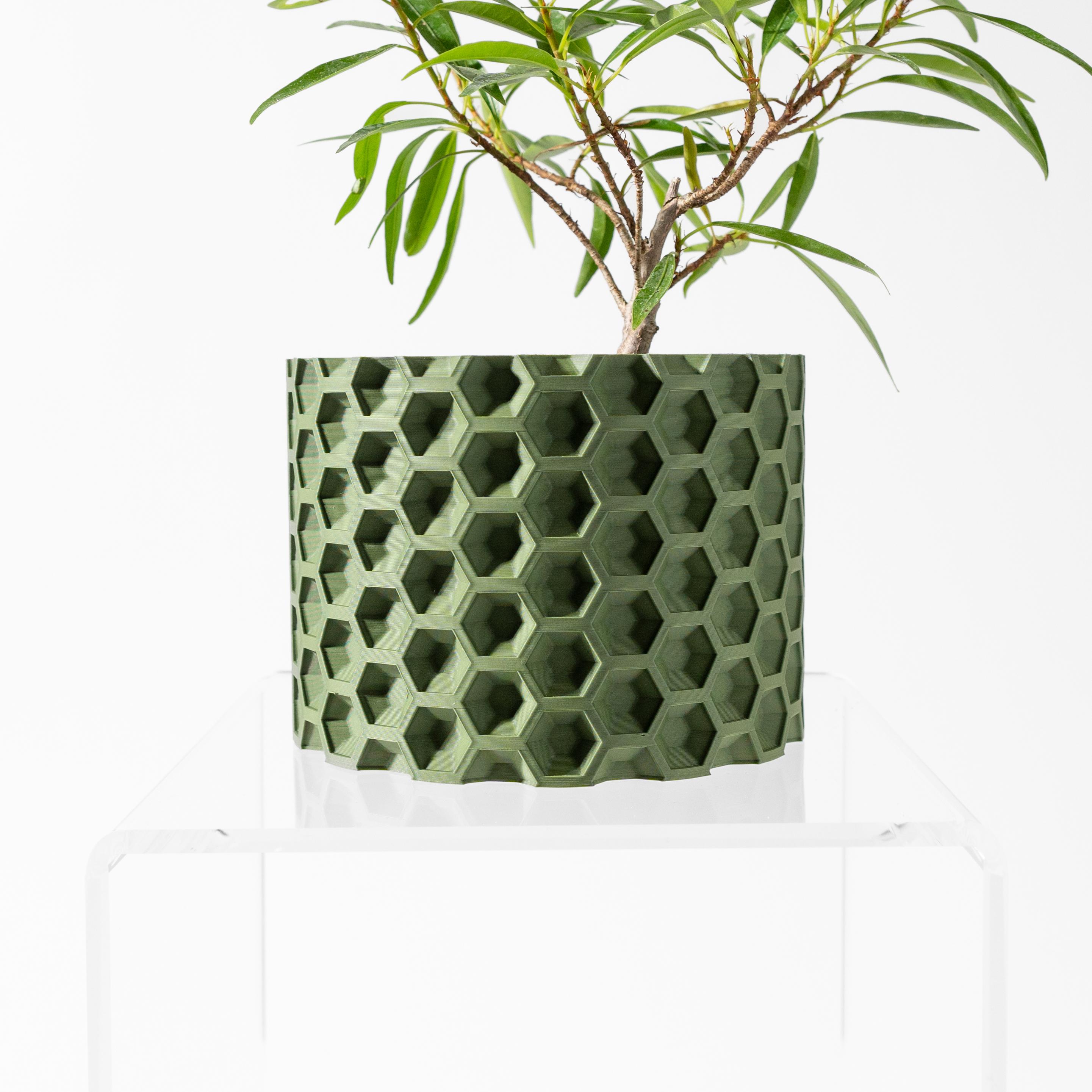 The Armos Planter Pot with Drainage Tray & Stand: Modern and Unique Home Decor for Plants 3d model