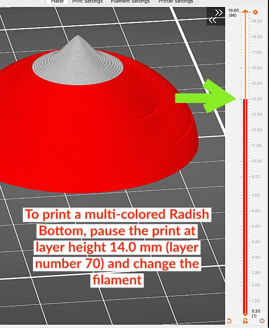 Rotating Radish Fidget + Garden 3d model