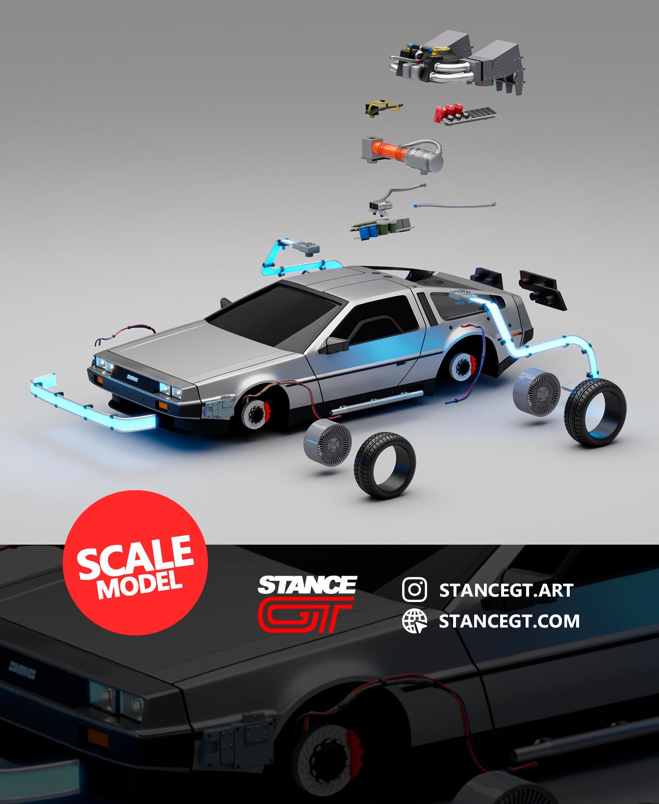 DMC Delorean Future | SCALED 1/43 | Model kit car 3d model