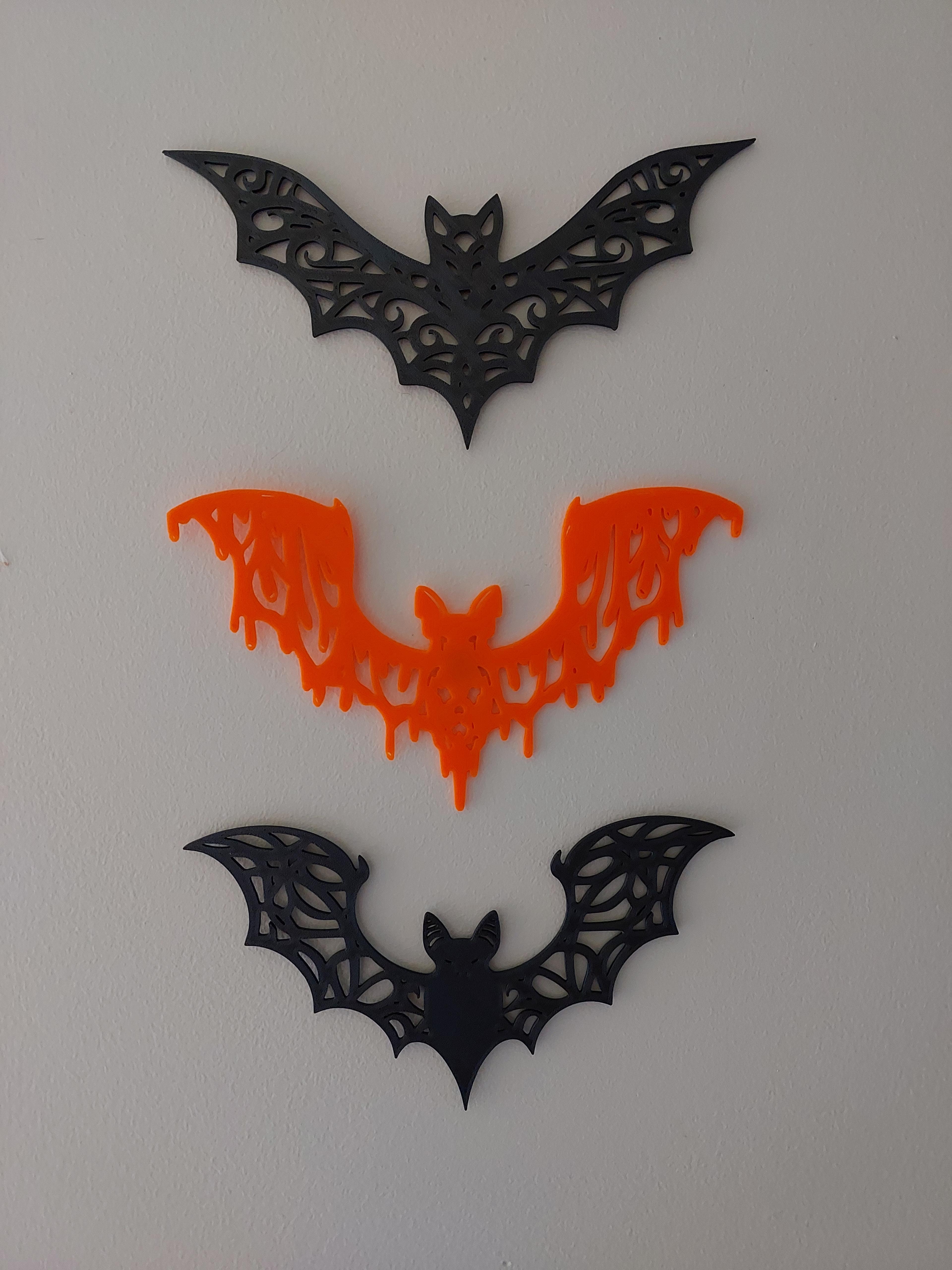 3 Ornate Halloween Bats 3d model