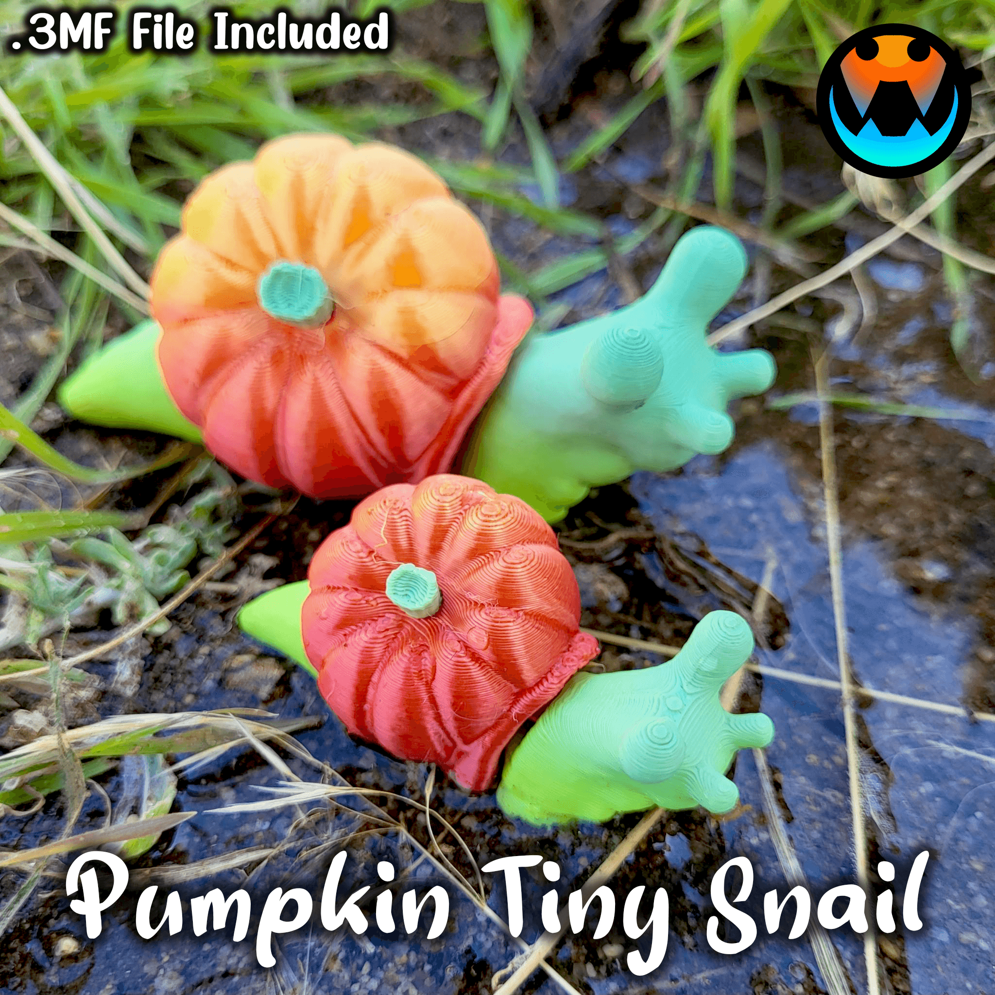 Tiny Pumpkin Snail 3d model