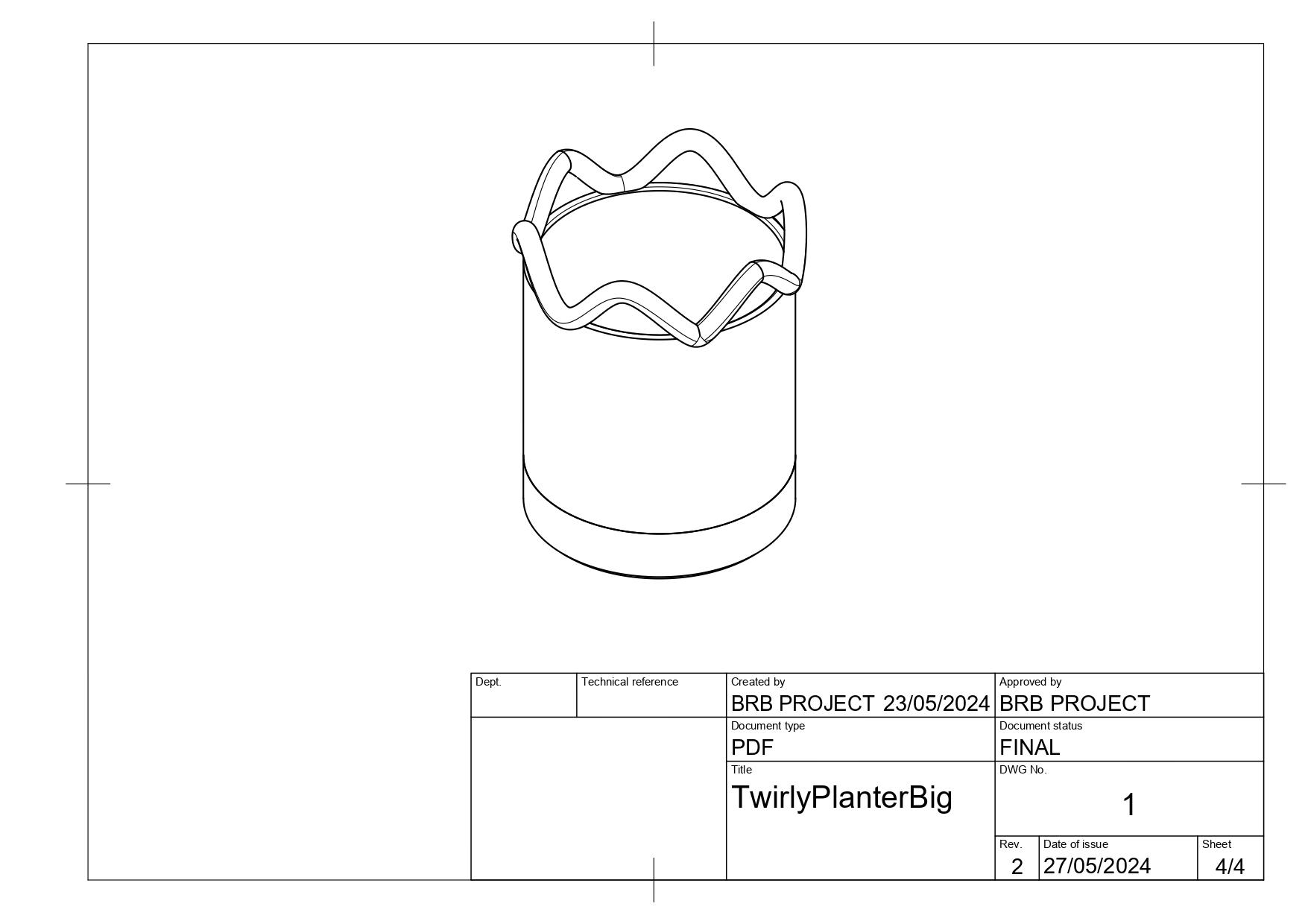 Twirly Vase / Planter 3d model