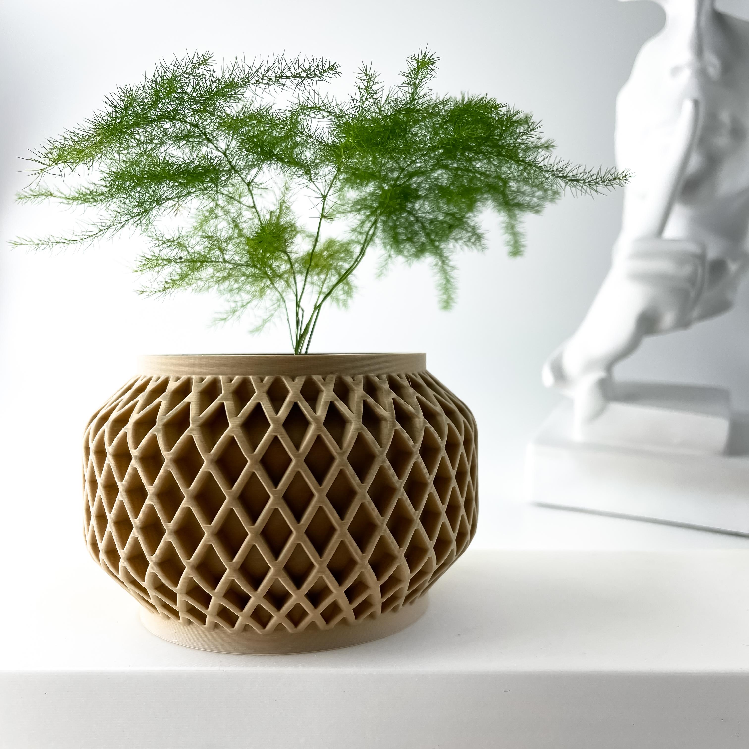 The Orto Planter Pot with Drainage Tray & Stand | Modern and Unique Home Decor for Plants 3d model