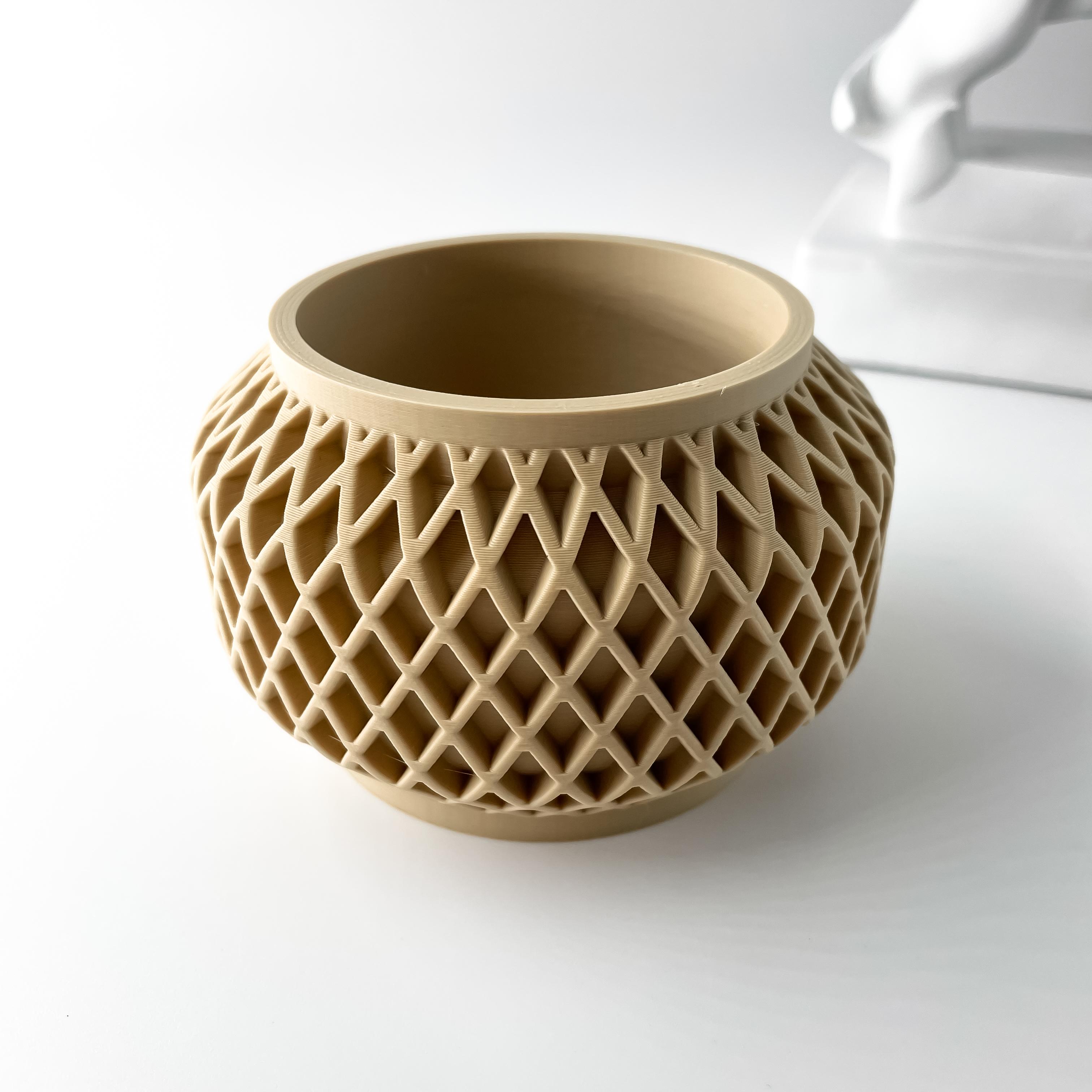 The Orto Planter Pot with Drainage Tray & Stand | Modern and Unique Home Decor for Plants 3d model