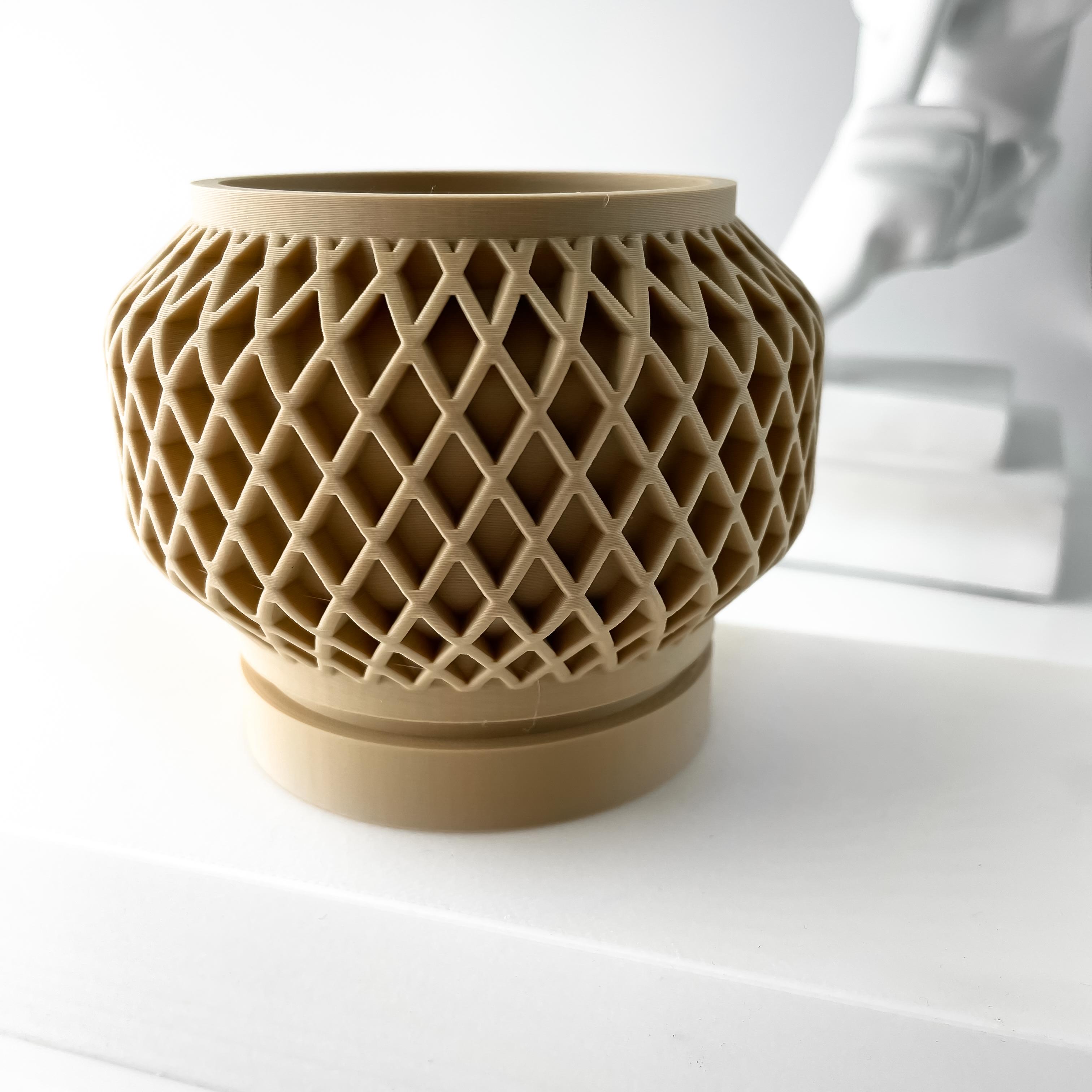 The Orto Planter Pot with Drainage Tray & Stand | Modern and Unique Home Decor for Plants 3d model