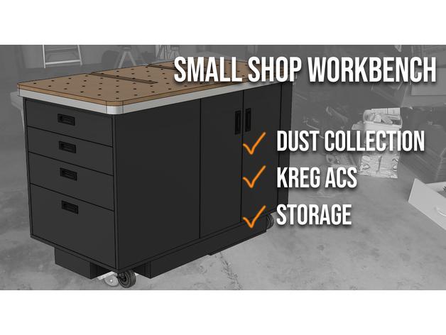 Compact Dust Collection Workbench - Printed Parts 3d model