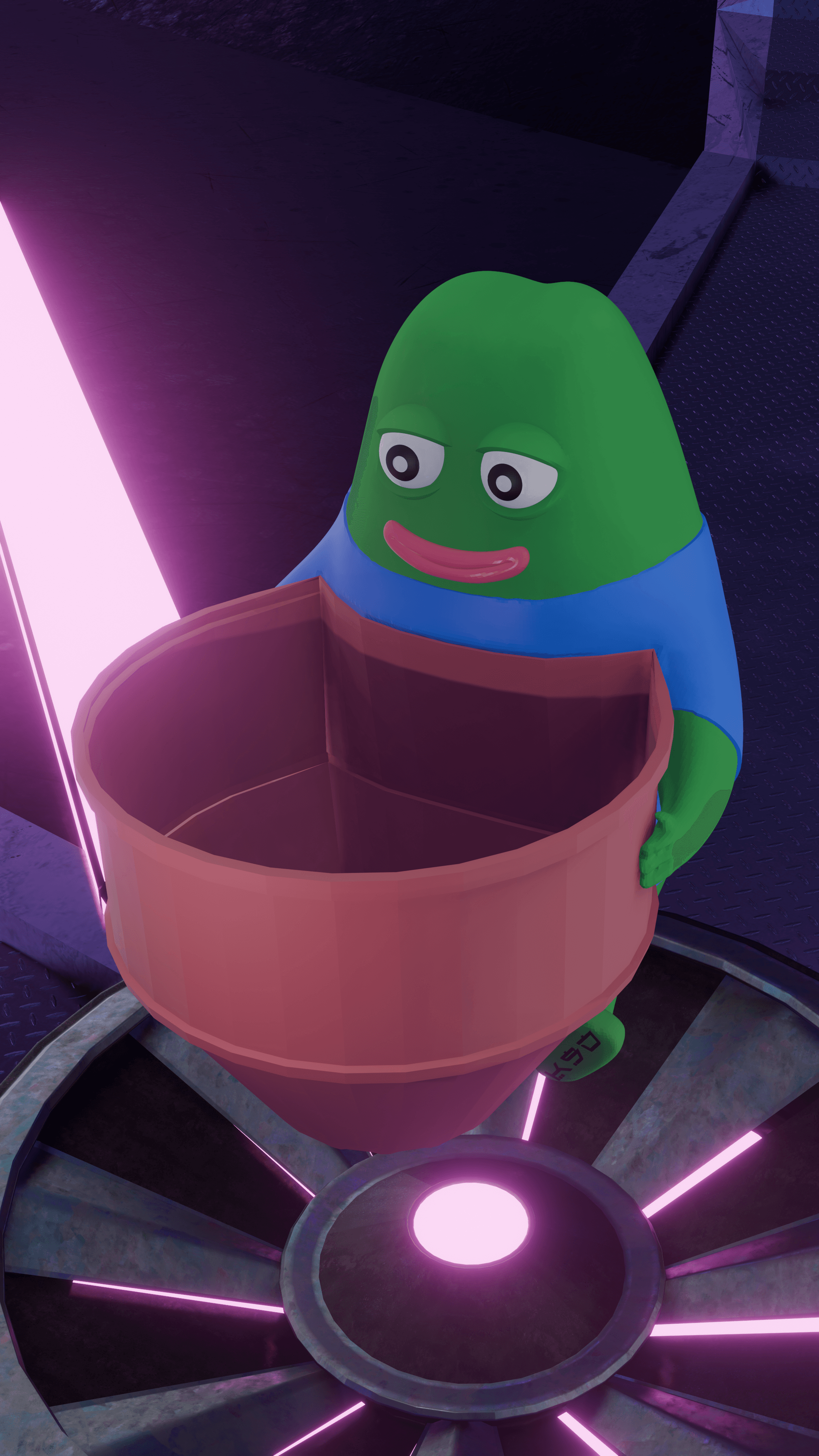 Peepo flow pot (pepe the frog) 3d model