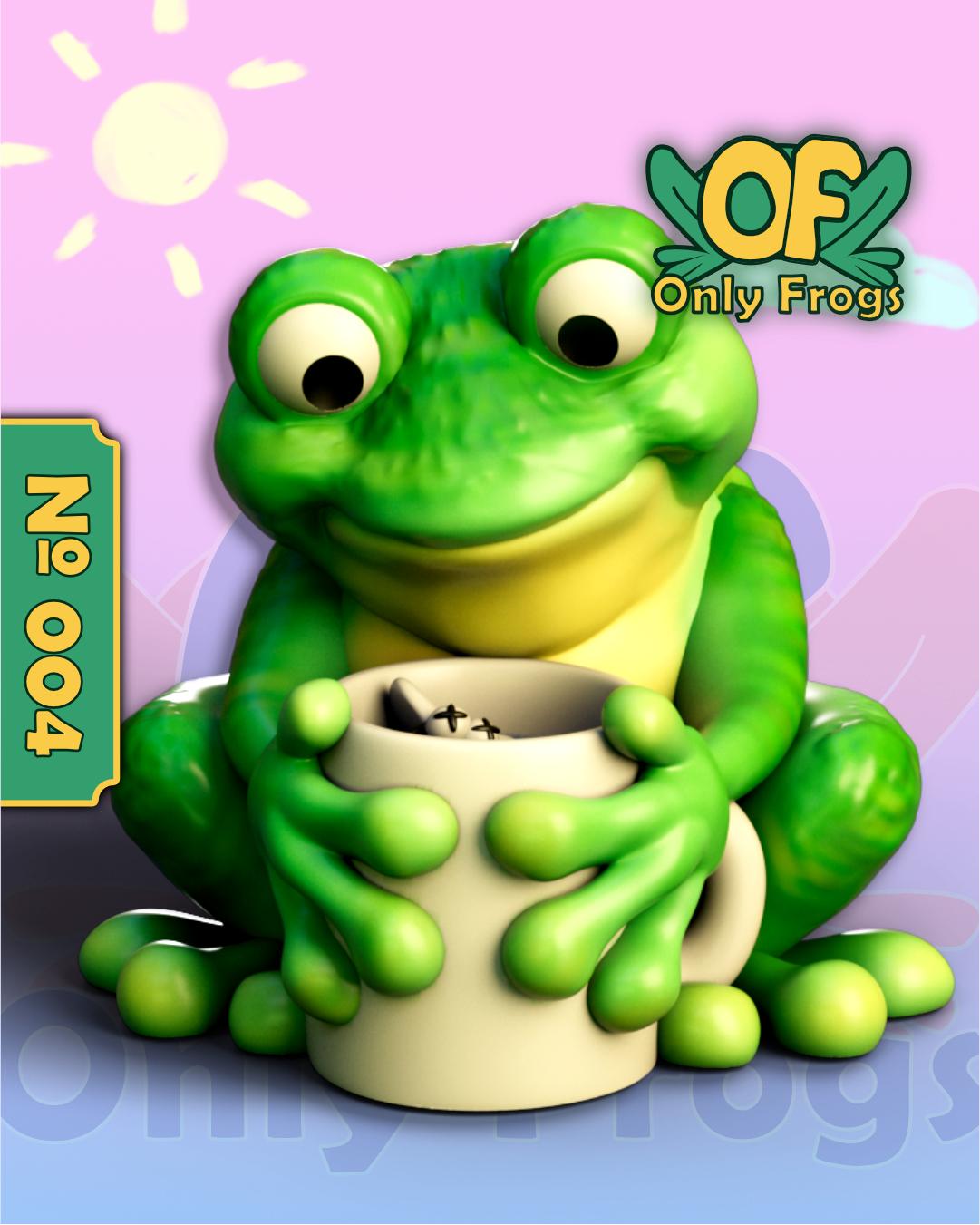 Tea Time Frog 3d model