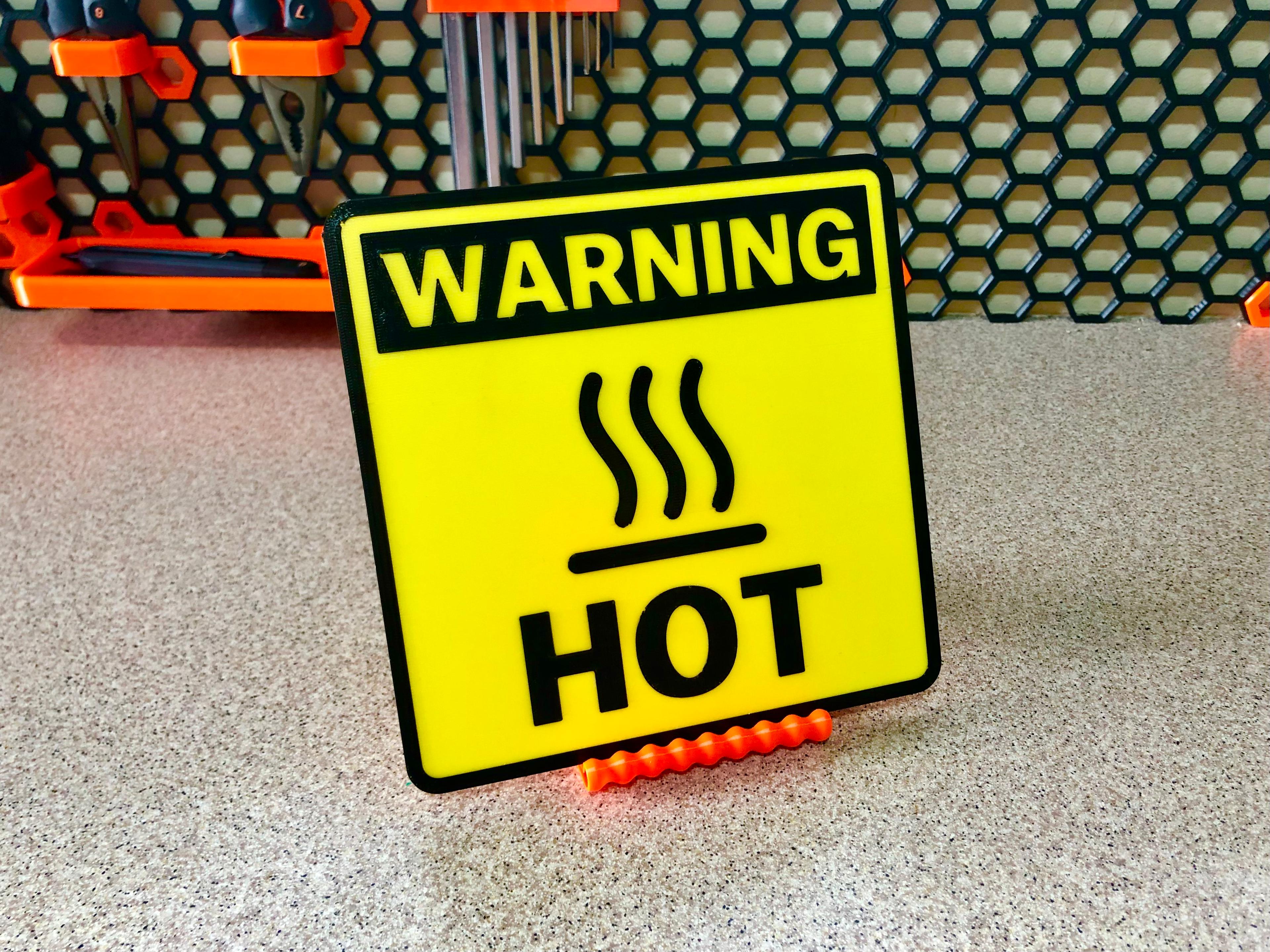 Warning Sign - Hot 3d model