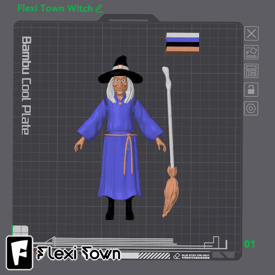 Flexi Print-in-Place Witch  3d model