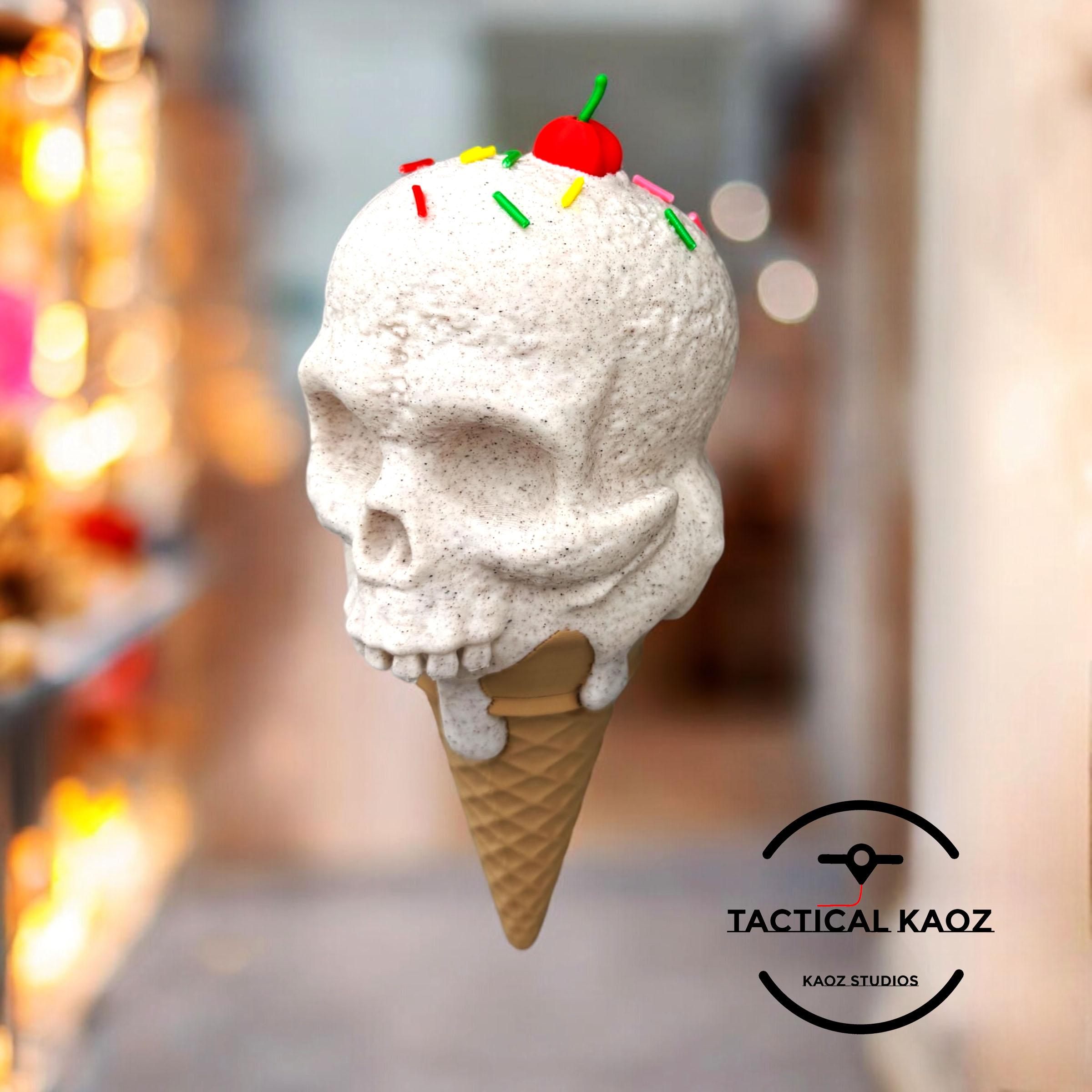 I Scream Skull Ice Cream Cone – Cosplay Prop / Fun Display 3d model