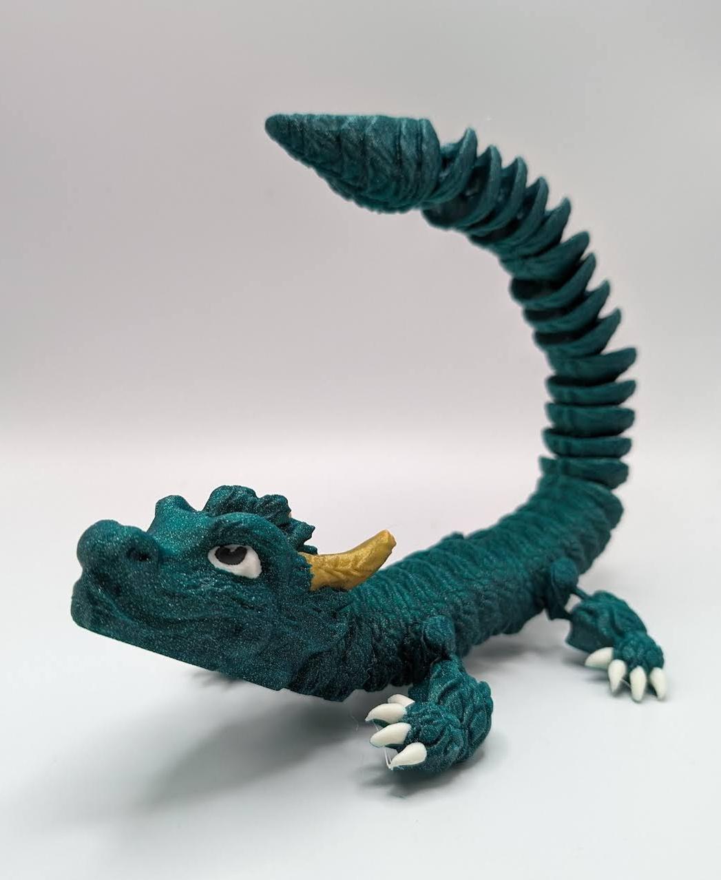 Chip, Wood Dragon - Articulated Dragon Snap-Flex Fidget (Medium Tightness Joints) 3d model