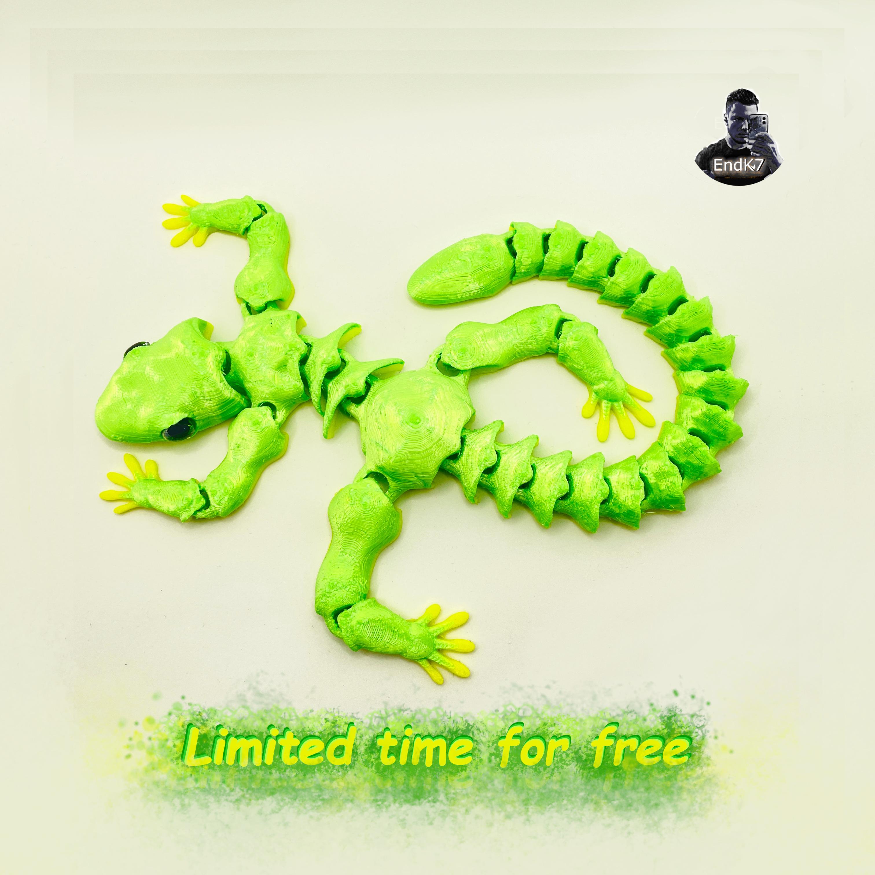 Funny Lizard Gecko - Articulated - Print in Place - No Supports - Flexi 3d model