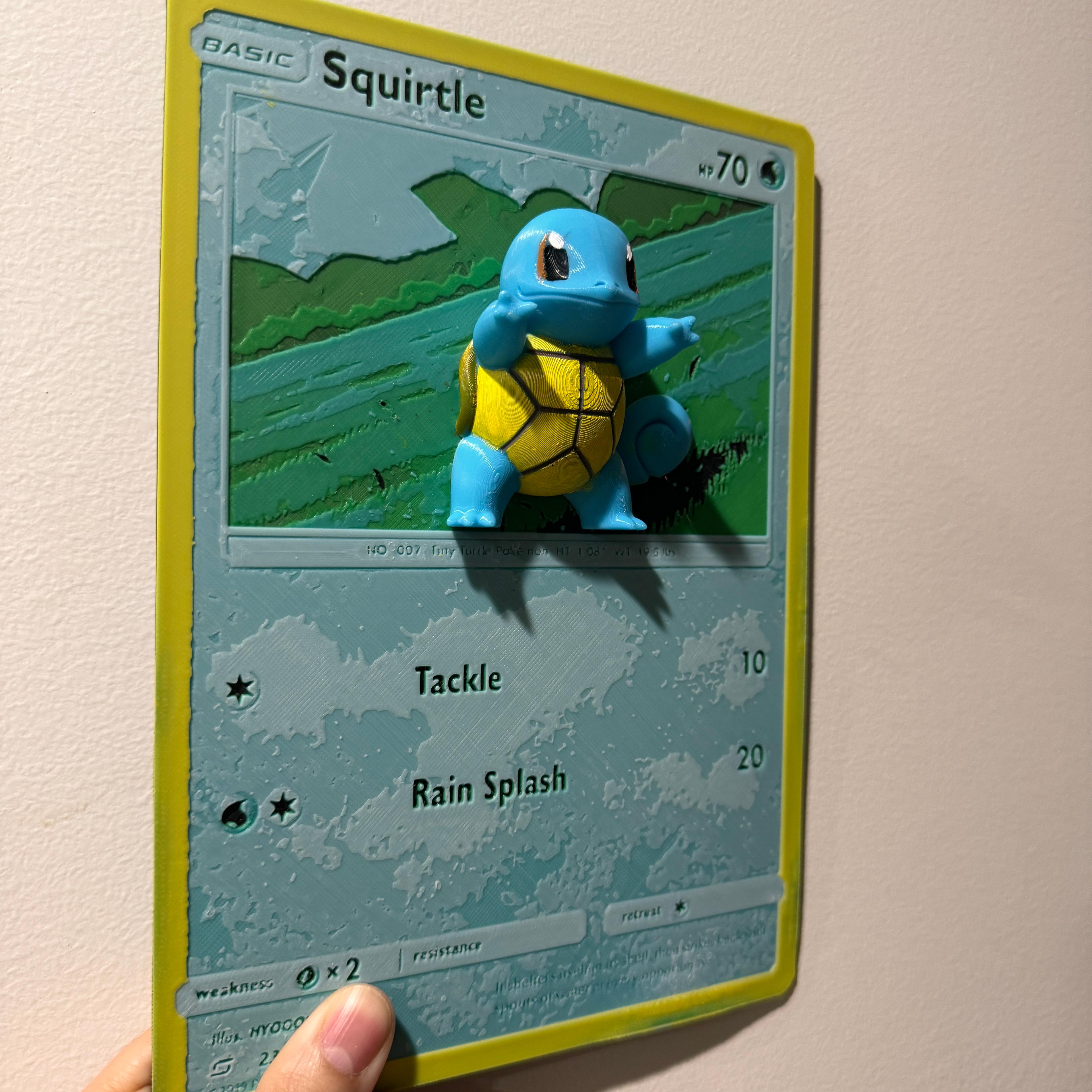 Oversized Squirtle Pokemon Card - Hueforge Hybrid 3d model