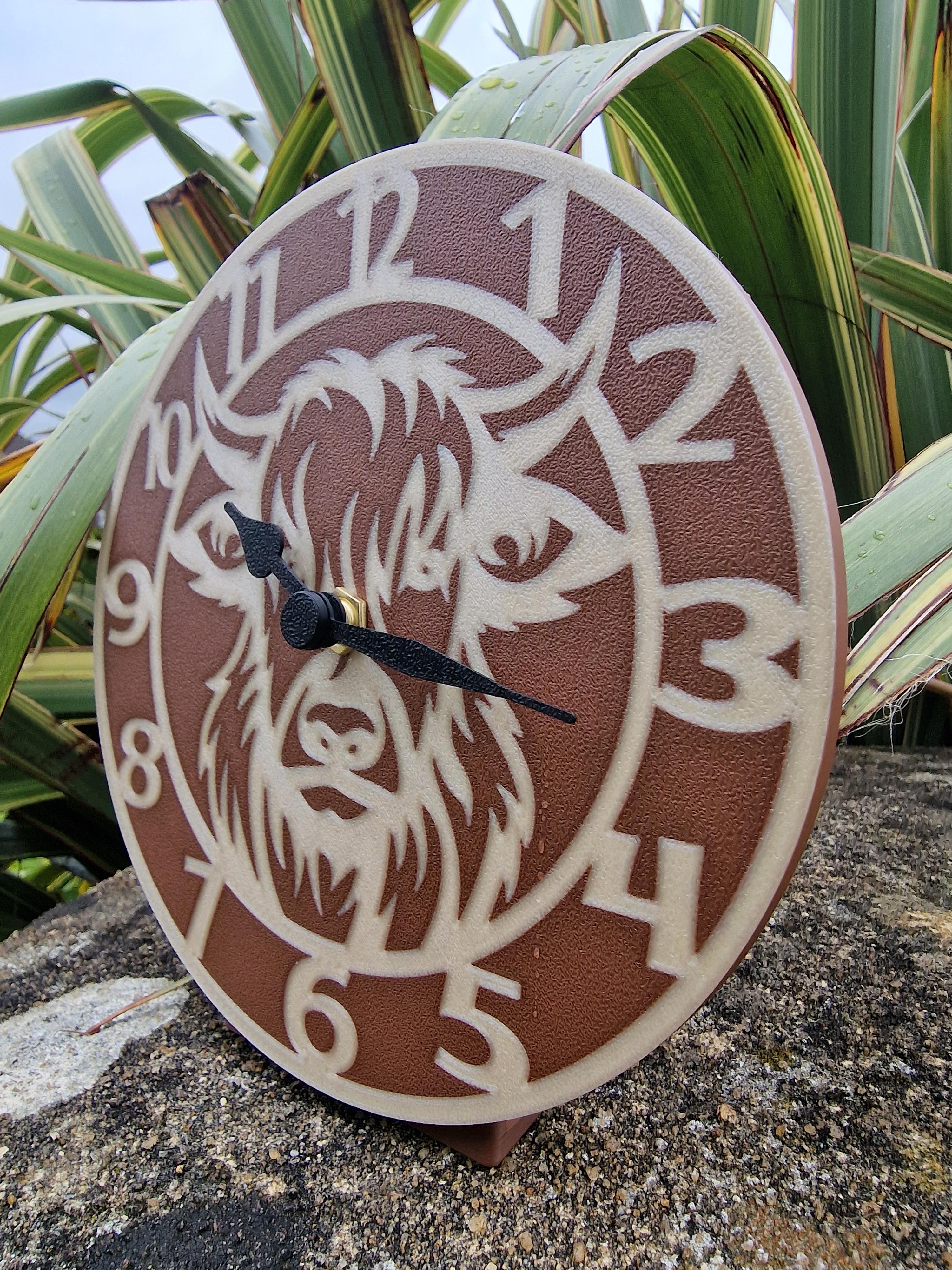 Highland Cow Desktop Clock 3d model