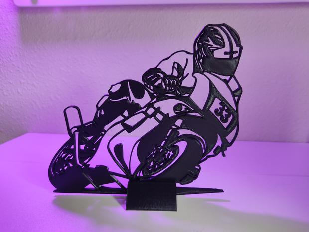 Silhouette of a Ducati and the rider created from a real photo. 3d model