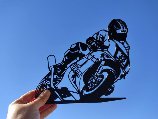 Silhouette of a Ducati and the rider created from a real photo. 3d model