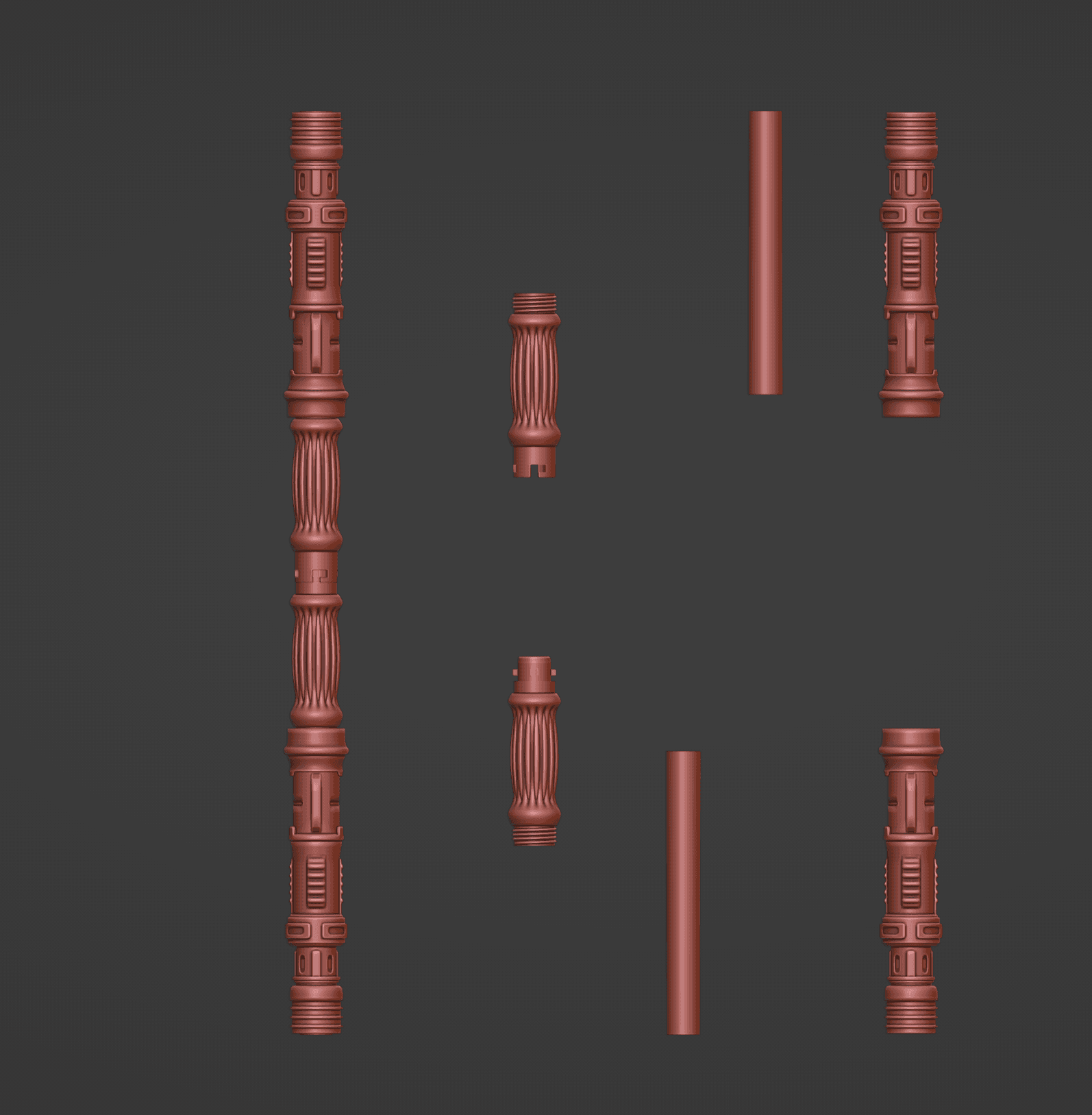 Print in Place Connecting Double Lightsaber Concept 9 3d model