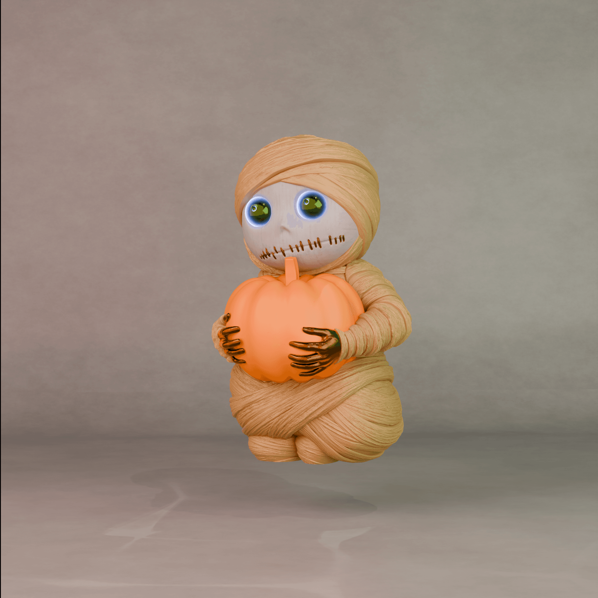 Mummy Pumpkin - No coloring version 3d model