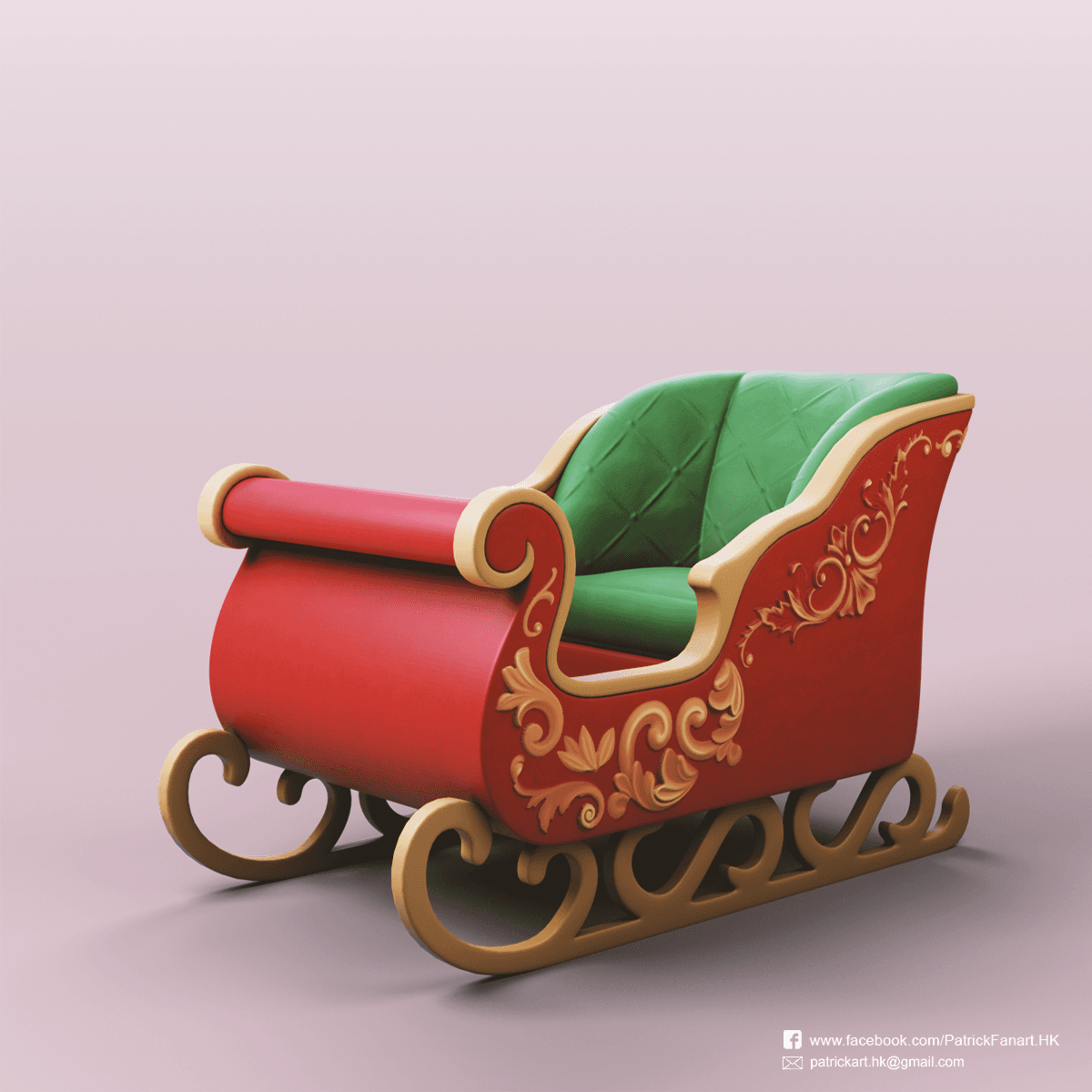 Christmas Sled 3d model