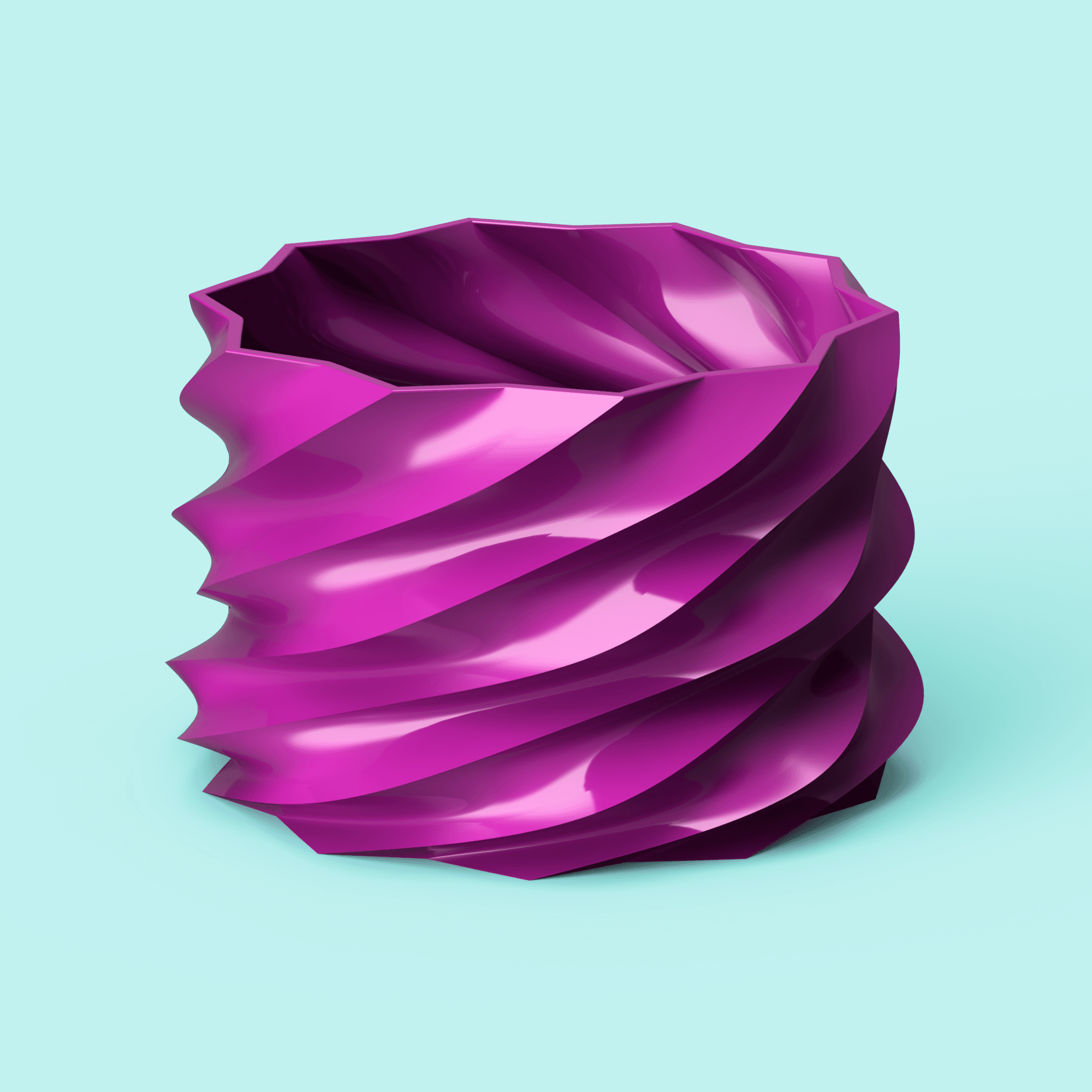 Twisted Spiral Planter 3d model